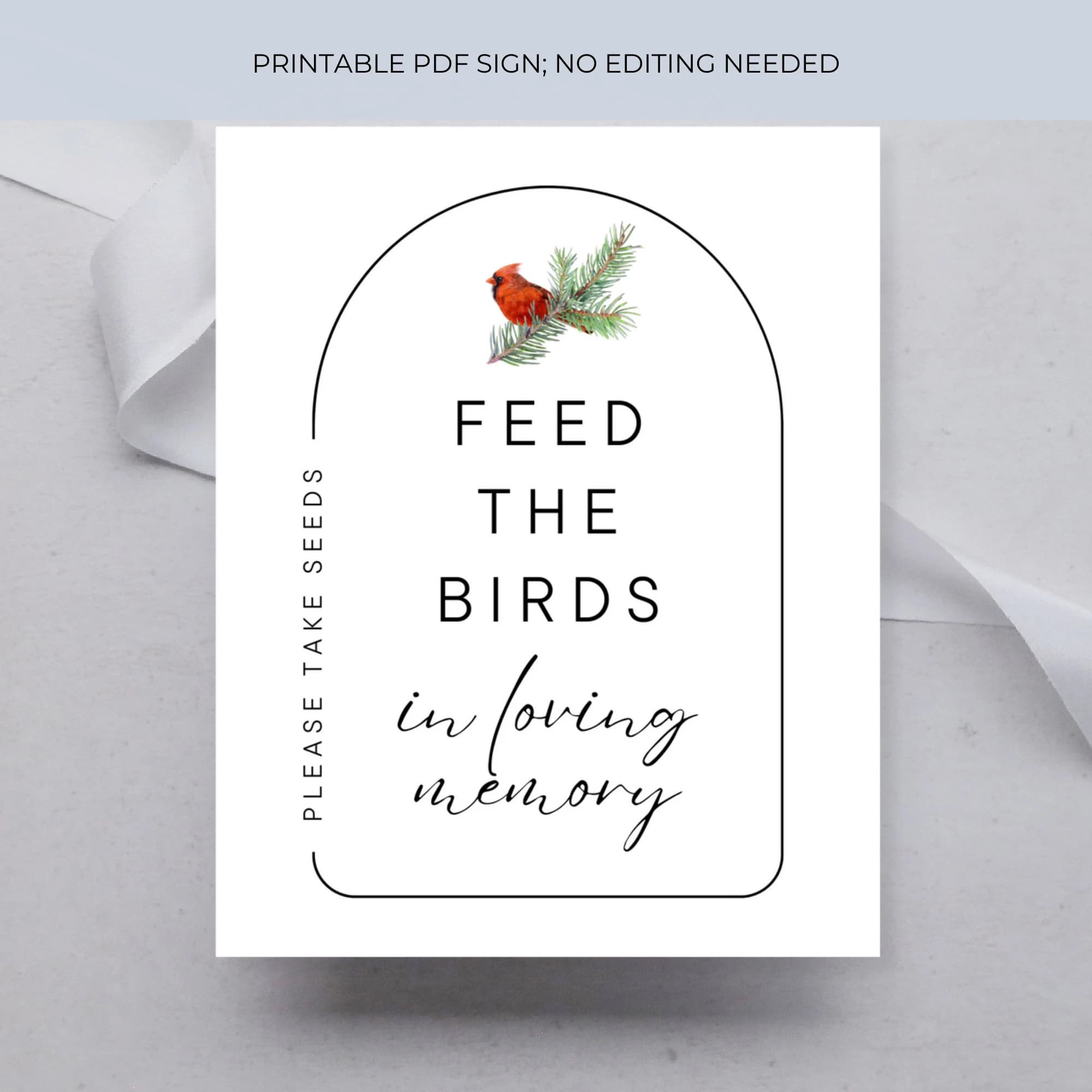 Flower Seeds Packet, Birdseed Funeral Favor Idea, Memorial Guest Gift, Printable Seed Pack sign, Celebration Of Life, Seed Packet Template, Personalized Favor, Custom Keepsake, Customized Thank You, Digital Download, Remembrance Memento, Cardinal