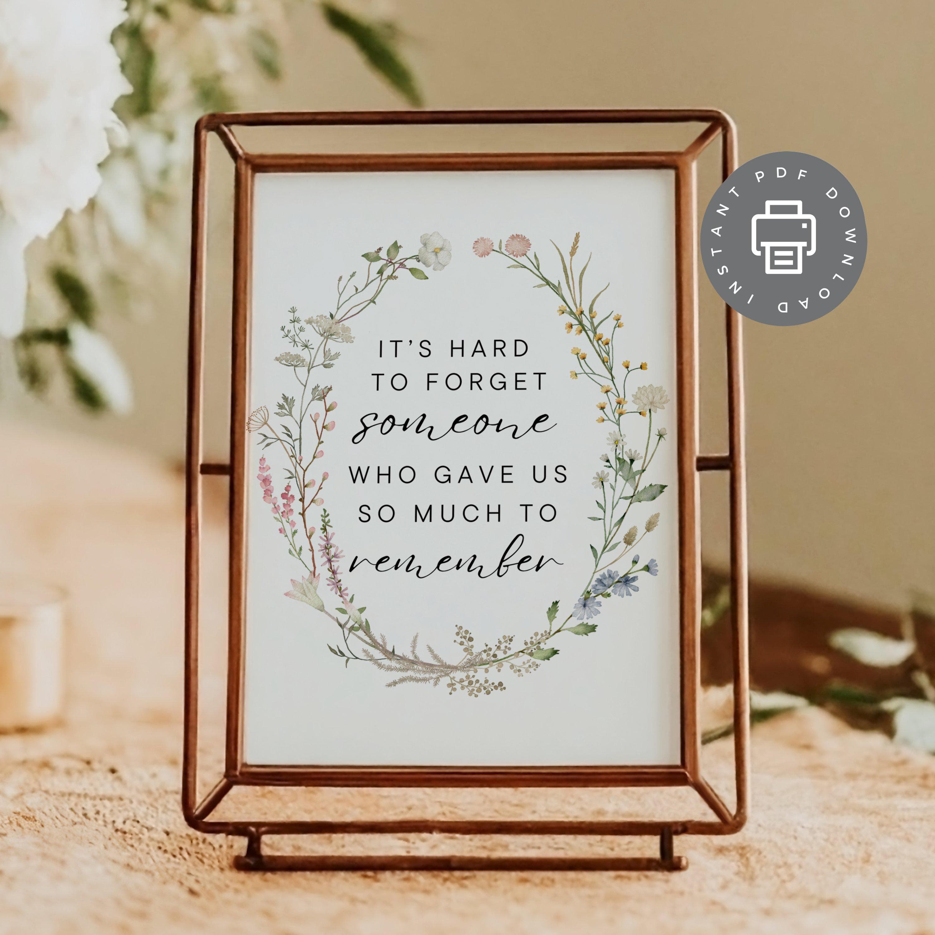 In Loving Memory Sign, Memorial Table Sign, Heaven Quote Sign, Remembrance Sign, Memorial Quote, Funeral Decor, Printable Art