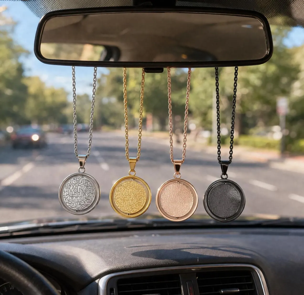18K Gold Plated Shahada Car Pendant | Islamic Car Decor | Muslim Gift | Eid Ramadan Gift | Rear View Mirror Hanging Charm