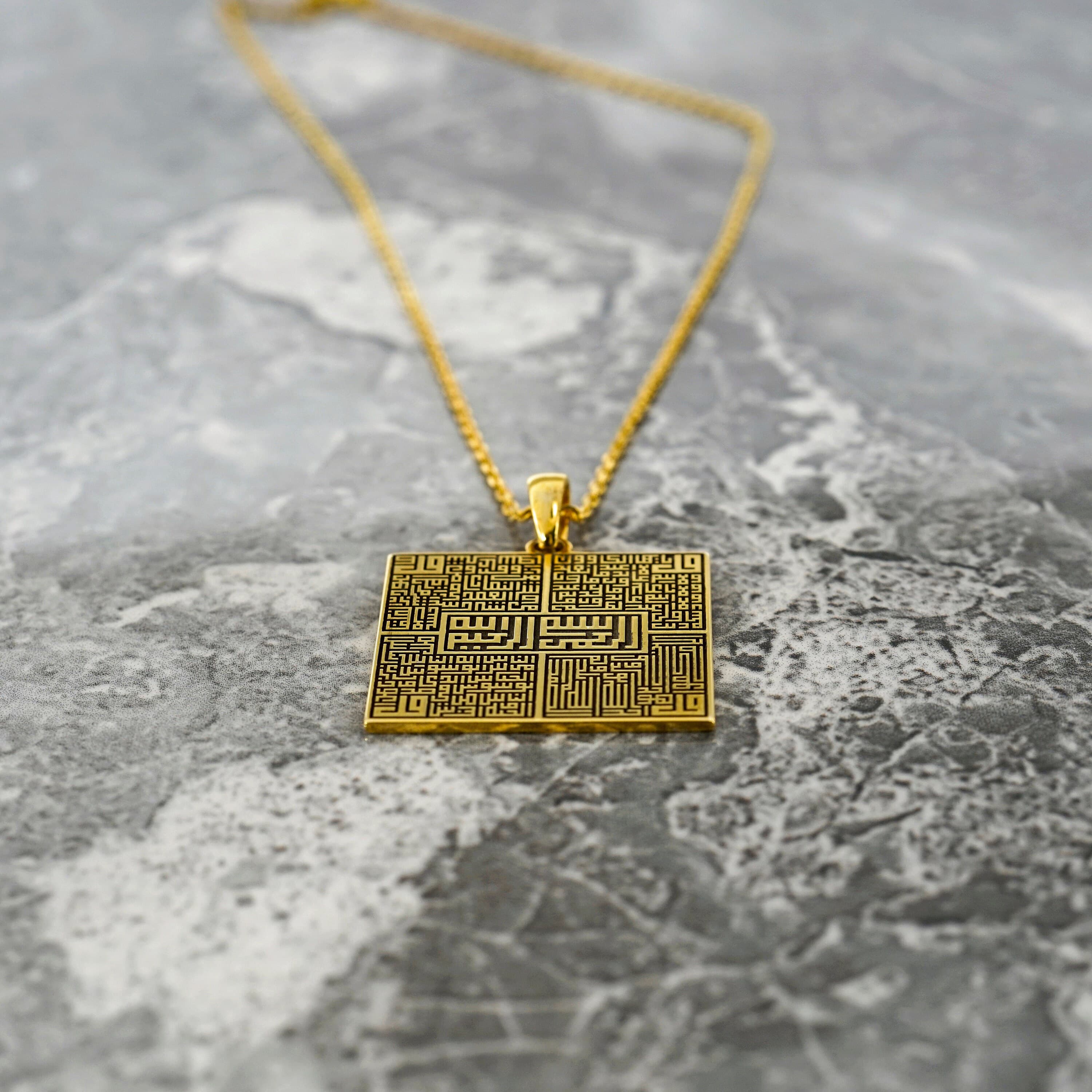 Islamic Necklace 4 Quls 18K Gold Plated Silver Pendant Jewelry Gift for Her - image 4