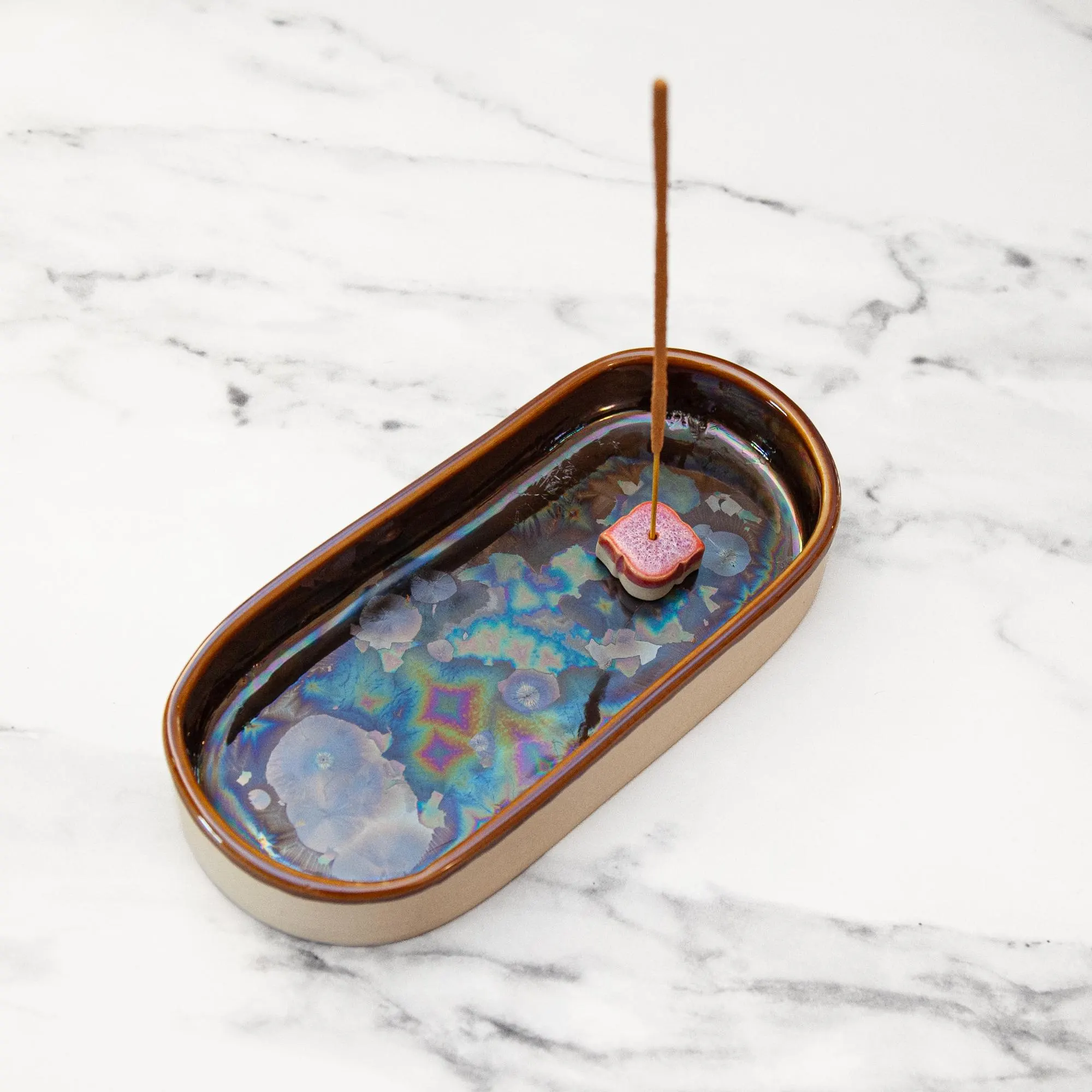 Cosmic Iridescent Oval Jewelry Dish, Large Oval Incense, Trinket or Fruit Tray - image 2