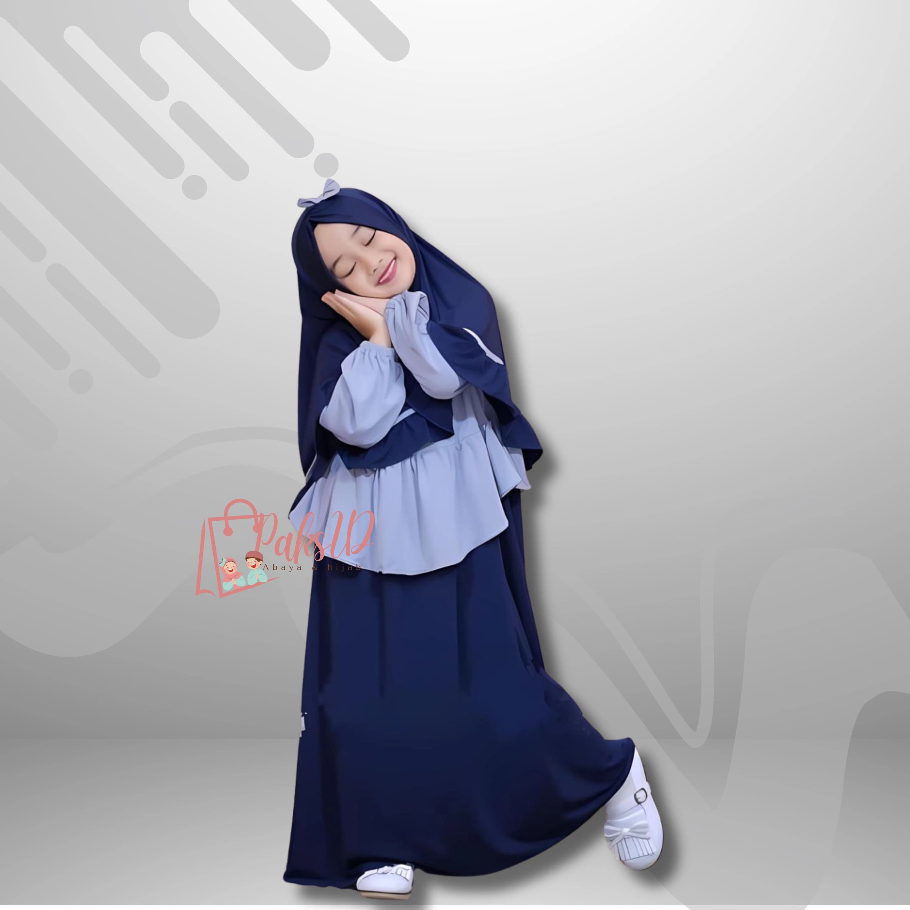 Girls Abaya Hijab Set, Children's Muslim dress, Islamic Clothing,Muslim Abaya,Kids Prayer Attire,Girls Modest Fashion PS22 - image 4
