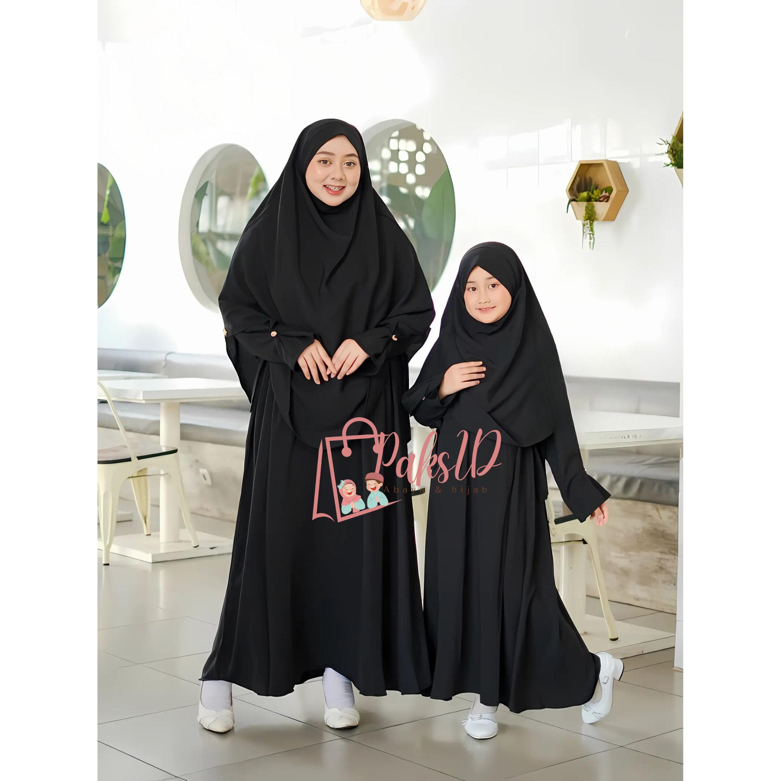 Abaya Couple Mother & Child French Khimar, Muslim Dress Baby girl, Islamic Clothing,Muslim Abaya,Kids Prayer Attire,Girl Modest Fashion PS79 - image 3