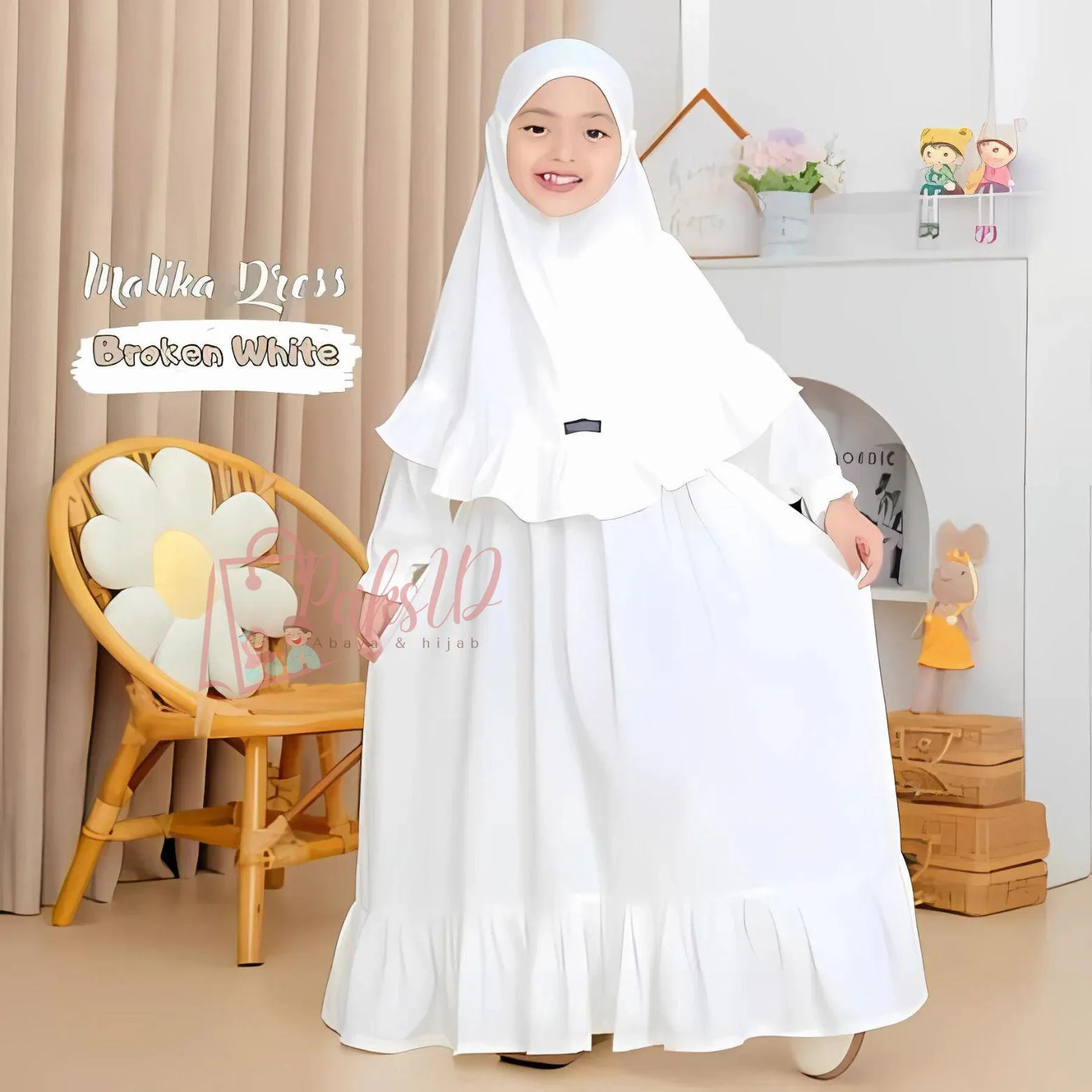 Nazima Childrens Gamis Malika Dress, Baby Girl Abaya Muslim Dress,Islamic Clothing,Muslim Abaya,Kids Prayer Attire,Girls Modest Fashion PS72 - image 5
