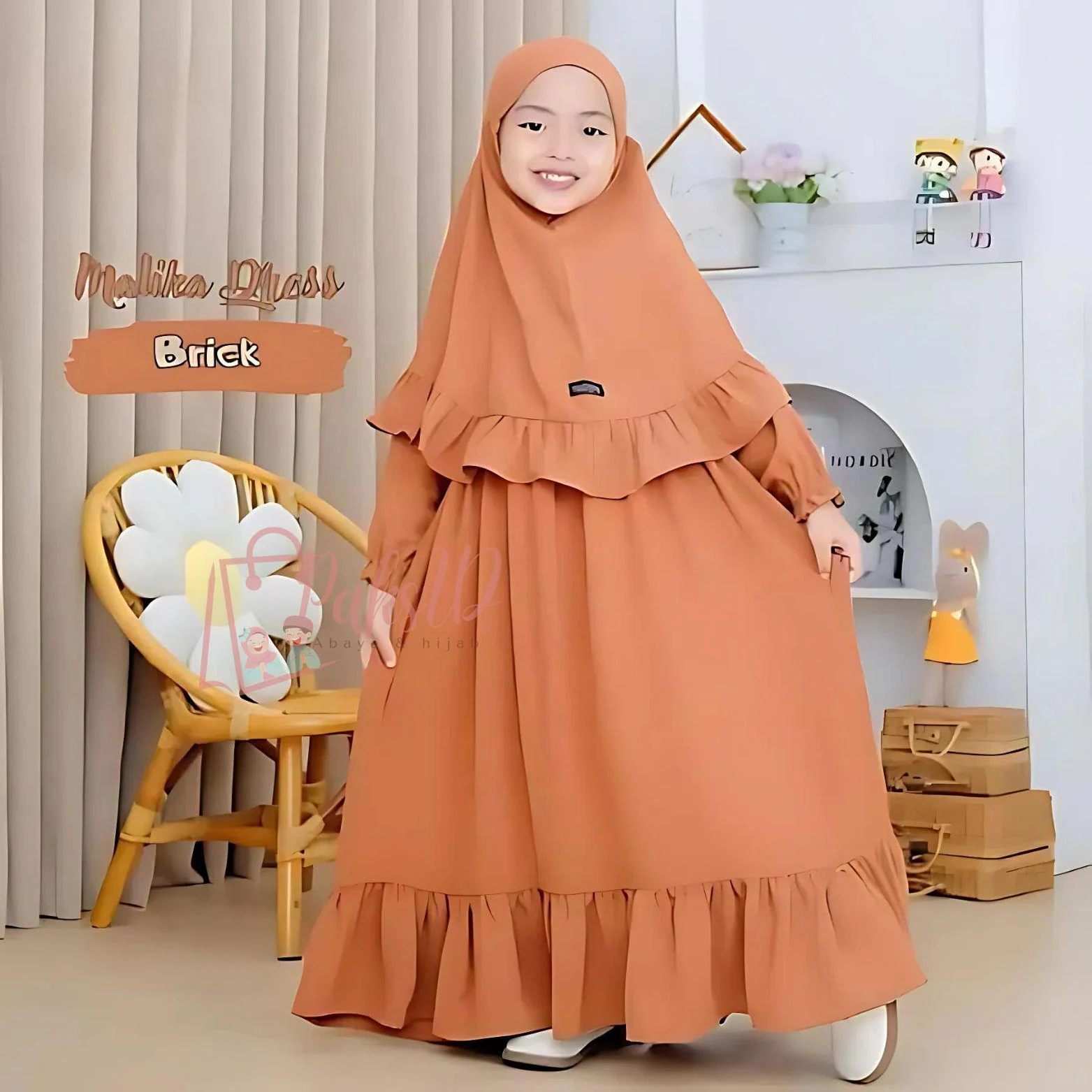Nazima Childrens Gamis Malika Dress, Baby Girl Abaya Muslim Dress,Islamic Clothing,Muslim Abaya,Kids Prayer Attire,Girls Modest Fashion PS72