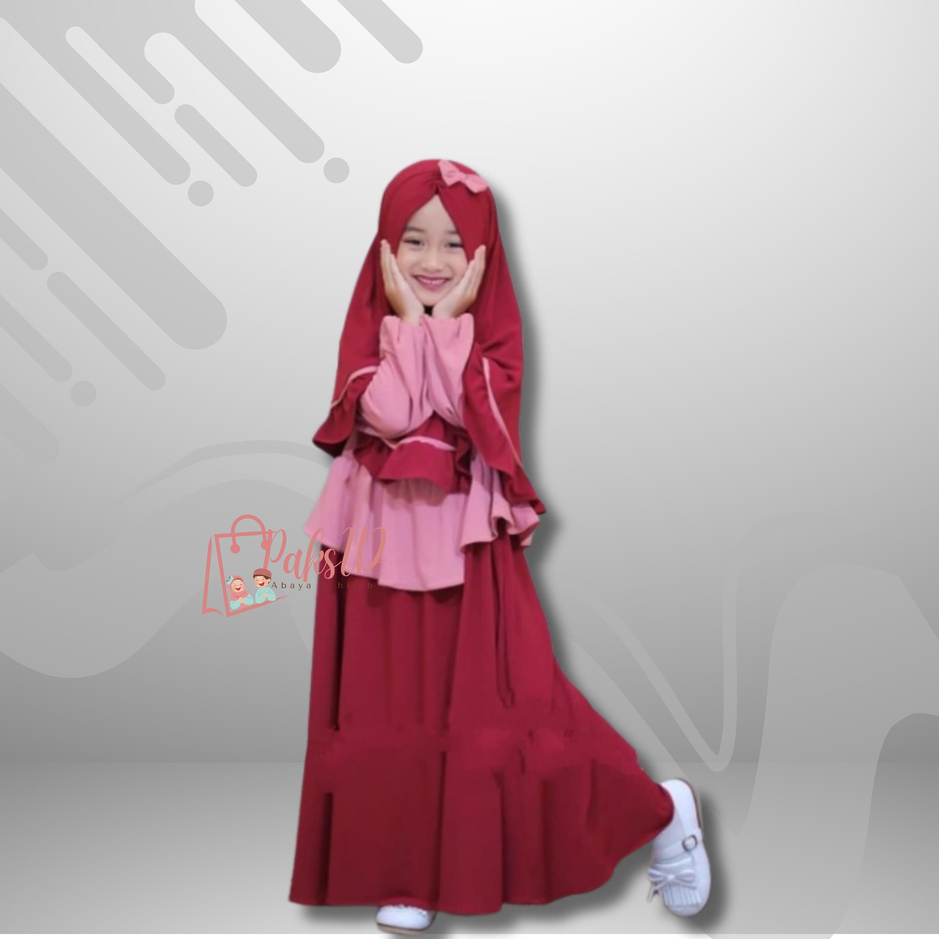 Girls Abaya Hijab Set, Children's Muslim dress, Islamic Clothing,Muslim Abaya,Kids Prayer Attire,Girls Modest Fashion PS22 - image 3