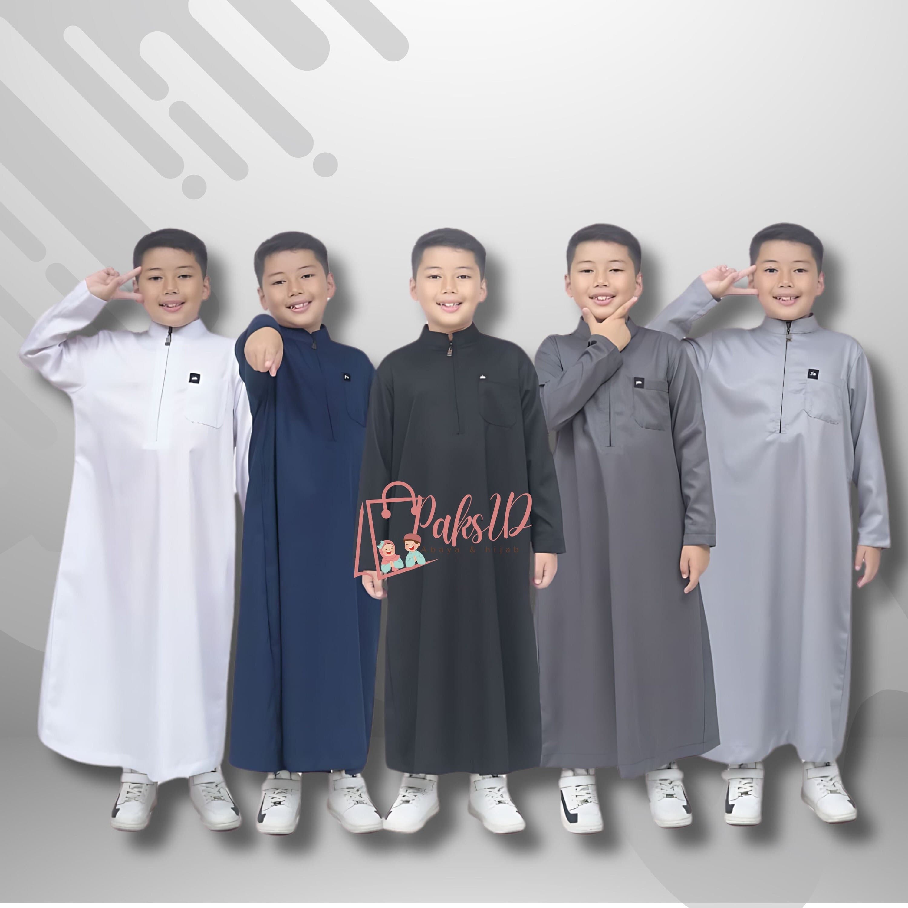 Long Sleeve Boys' Robe with Zipper,Baby Boy Muslim Robes,Islamic Infant Prayer Outfit, raditional Baby Eid Clothes,Newborn Ramadan Gift PS29