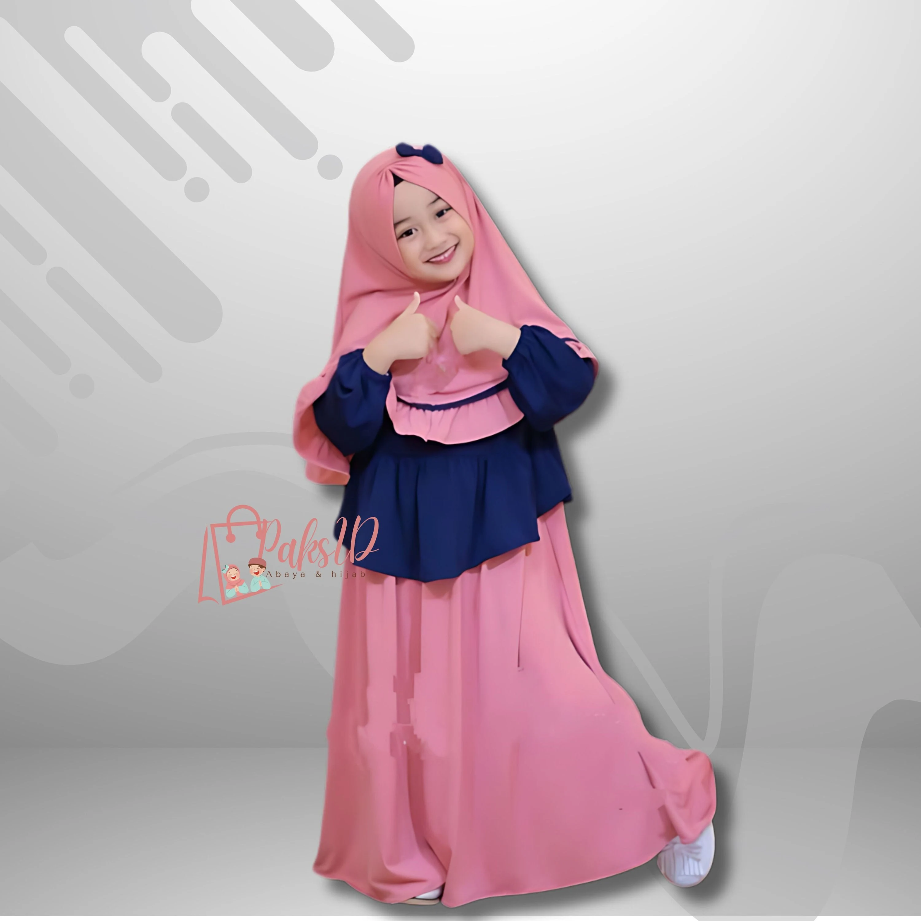 Girls Abaya Hijab Set, Children's Muslim dress, Islamic Clothing,Muslim Abaya,Kids Prayer Attire,Girls Modest Fashion PS22