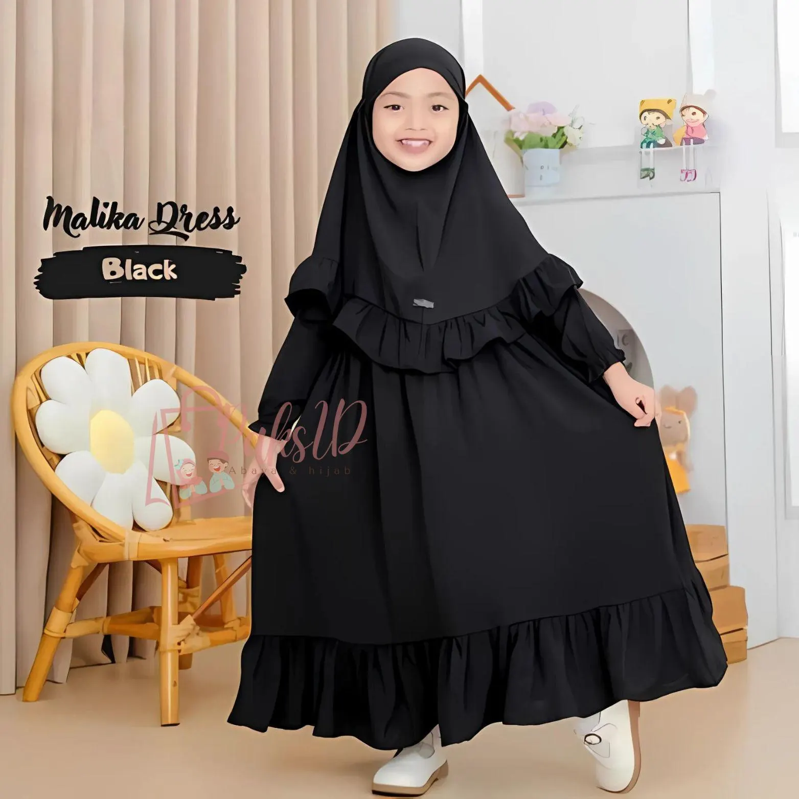 Nazima Childrens Gamis Malika Dress, Baby Girl Abaya Muslim Dress,Islamic Clothing,Muslim Abaya,Kids Prayer Attire,Girls Modest Fashion PS72 - image 4