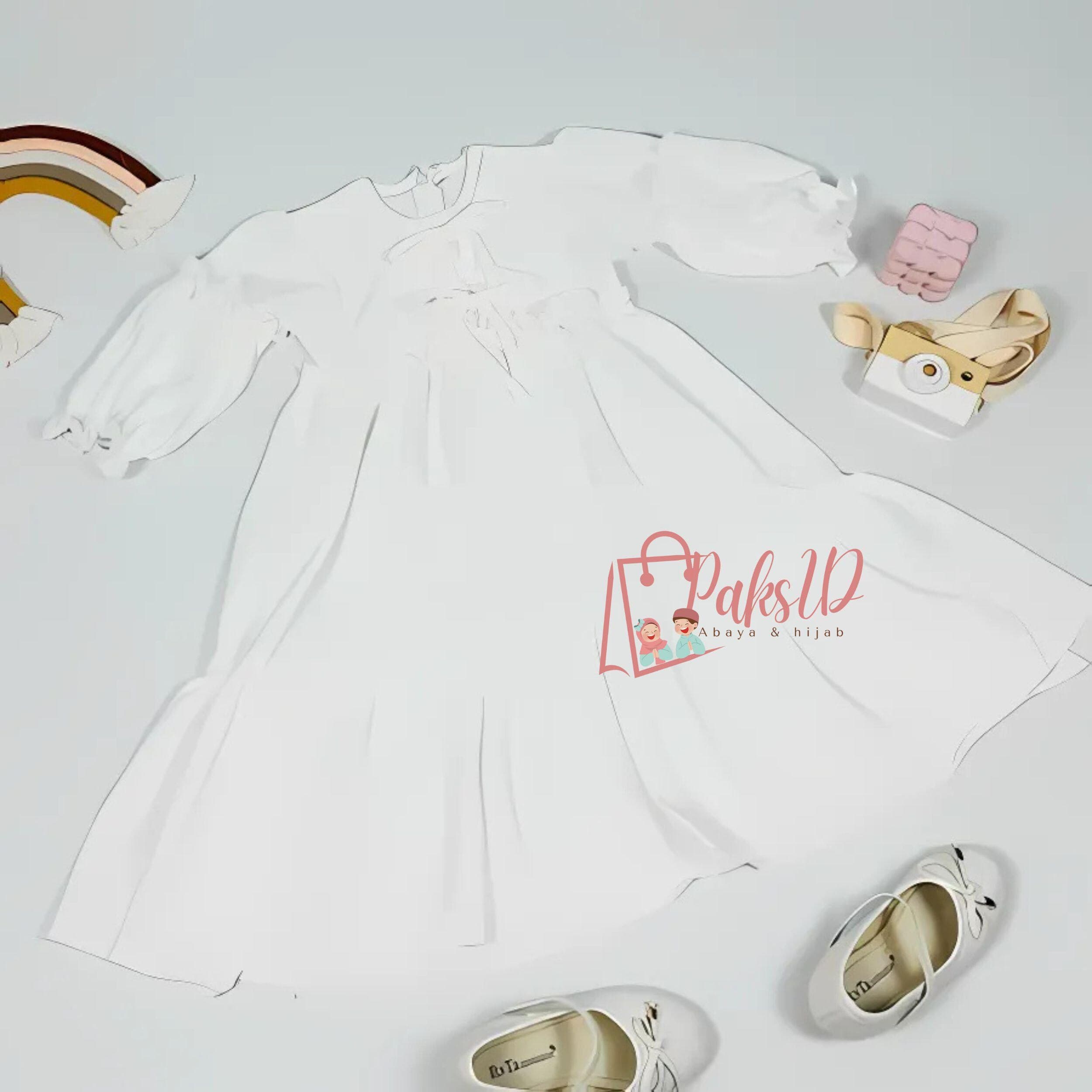 Plain Gamis for Girls 1-8 years, Baby Girl Abaya Muslim Dress, Islamic Clothing, Muslim Abaya, Kids Prayer Attire, Girls Modest Fashion PS97 - image 4