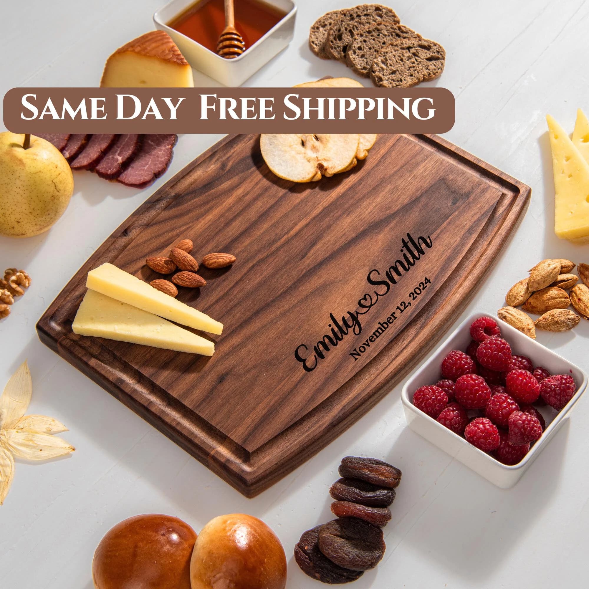 Charcuterie Board Personalized Serving Board Monogrammed Custom Cheese Board Engagement Gift Bridal Shower Gift Newlywed Gift for Sister