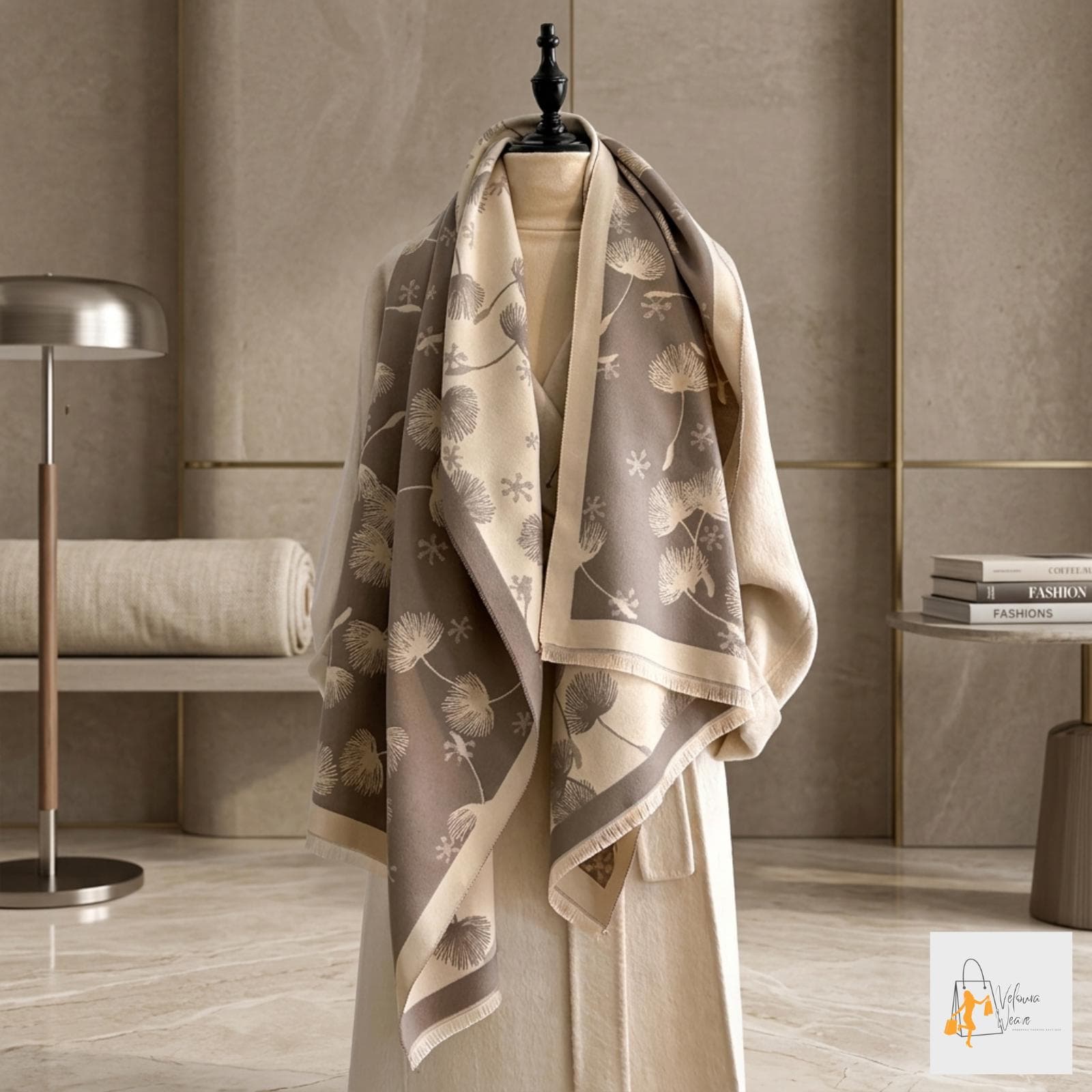 thick warm scarf women stylish bee pattern shawl wrap