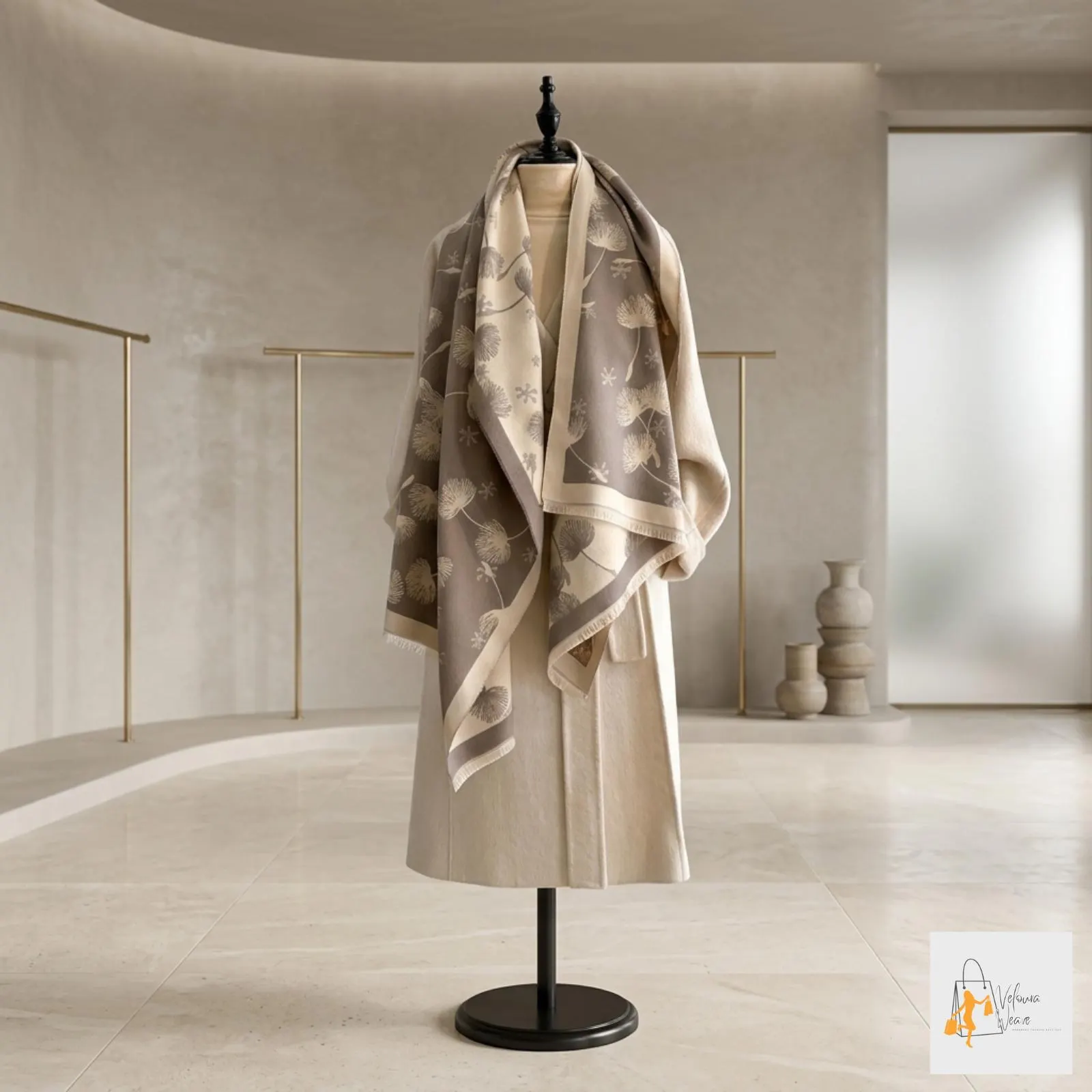 soft warm pashmina shawl bee design winter scarf women