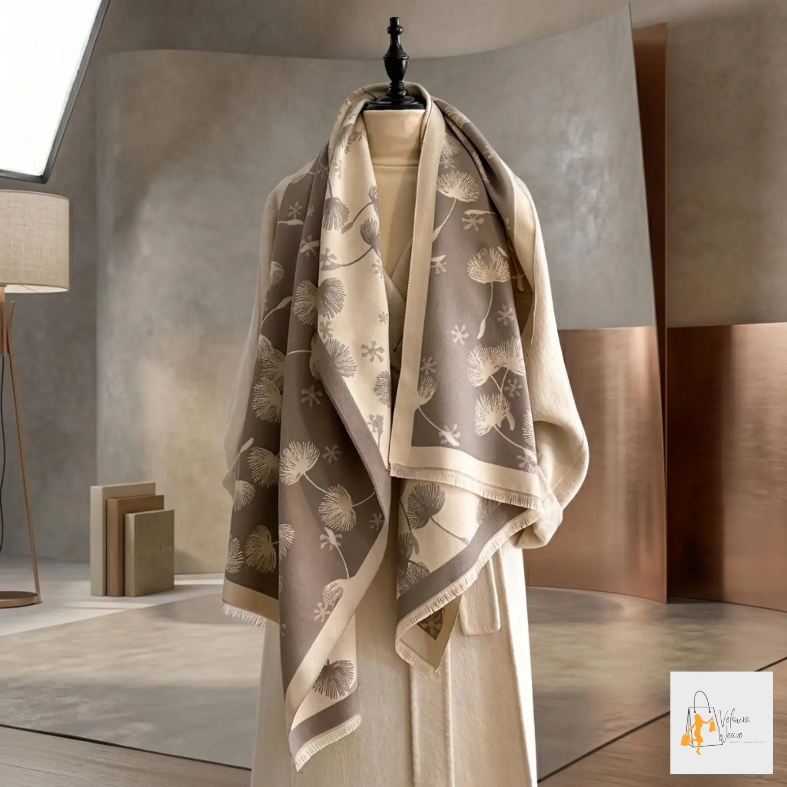 oversized blanket scarf bee design winter fashion women