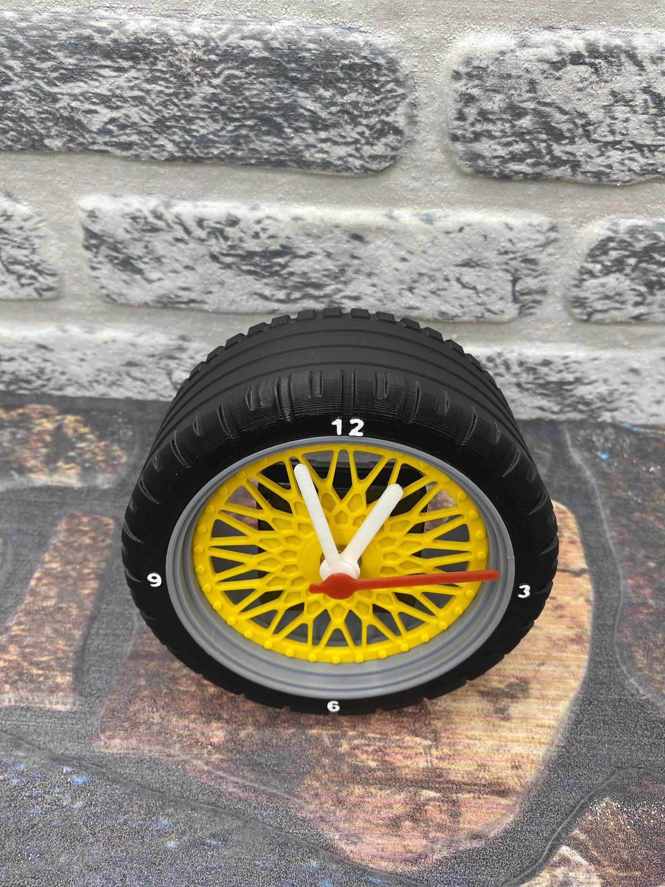 Car Tire Designed Table Clock β Decorative Clock with Rim Details β Office & Garage Decoration - image 4