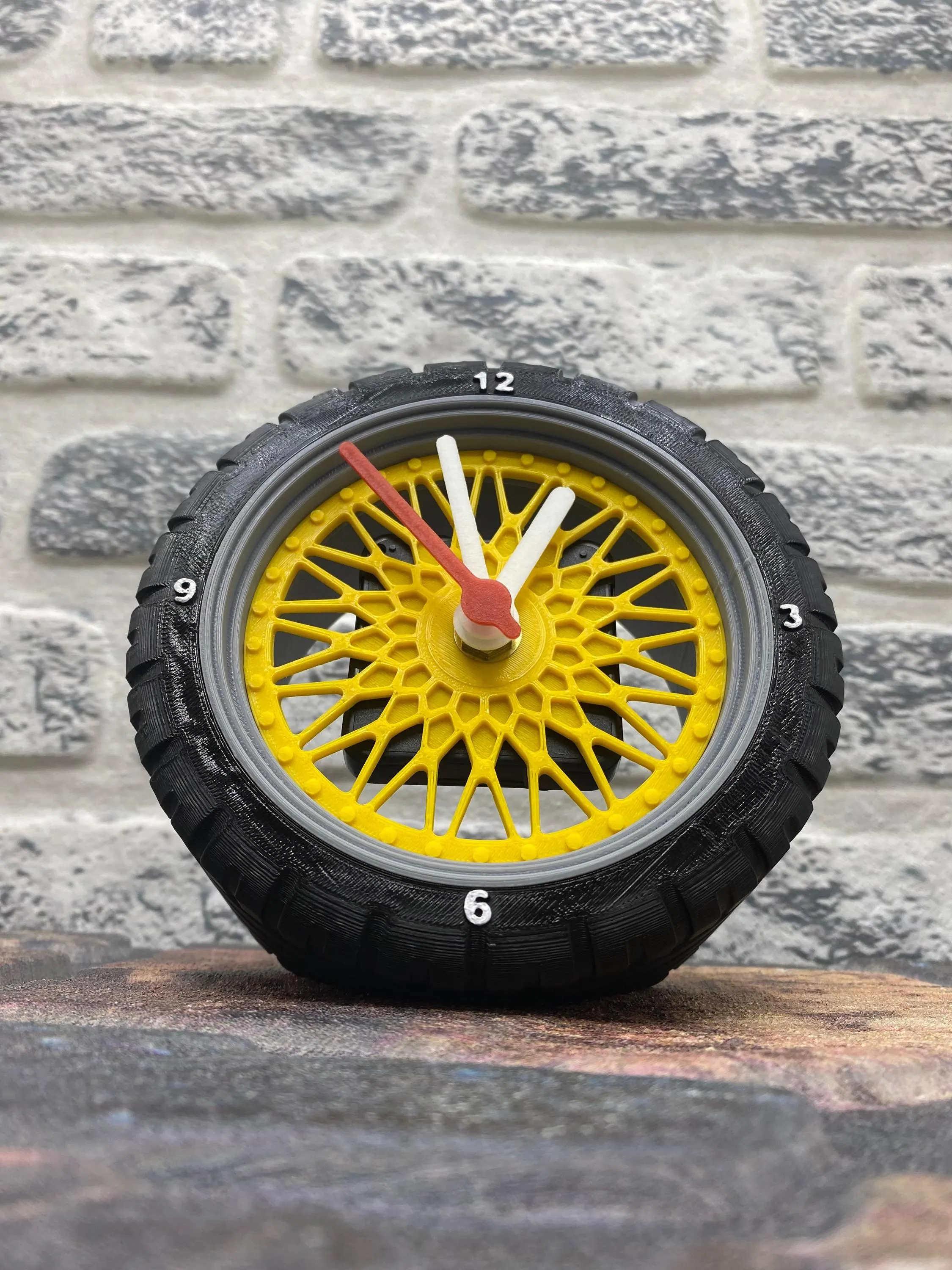 Car Tire Designed Table Clock β Decorative Clock with Rim Details β Office & Garage Decoration - image 5