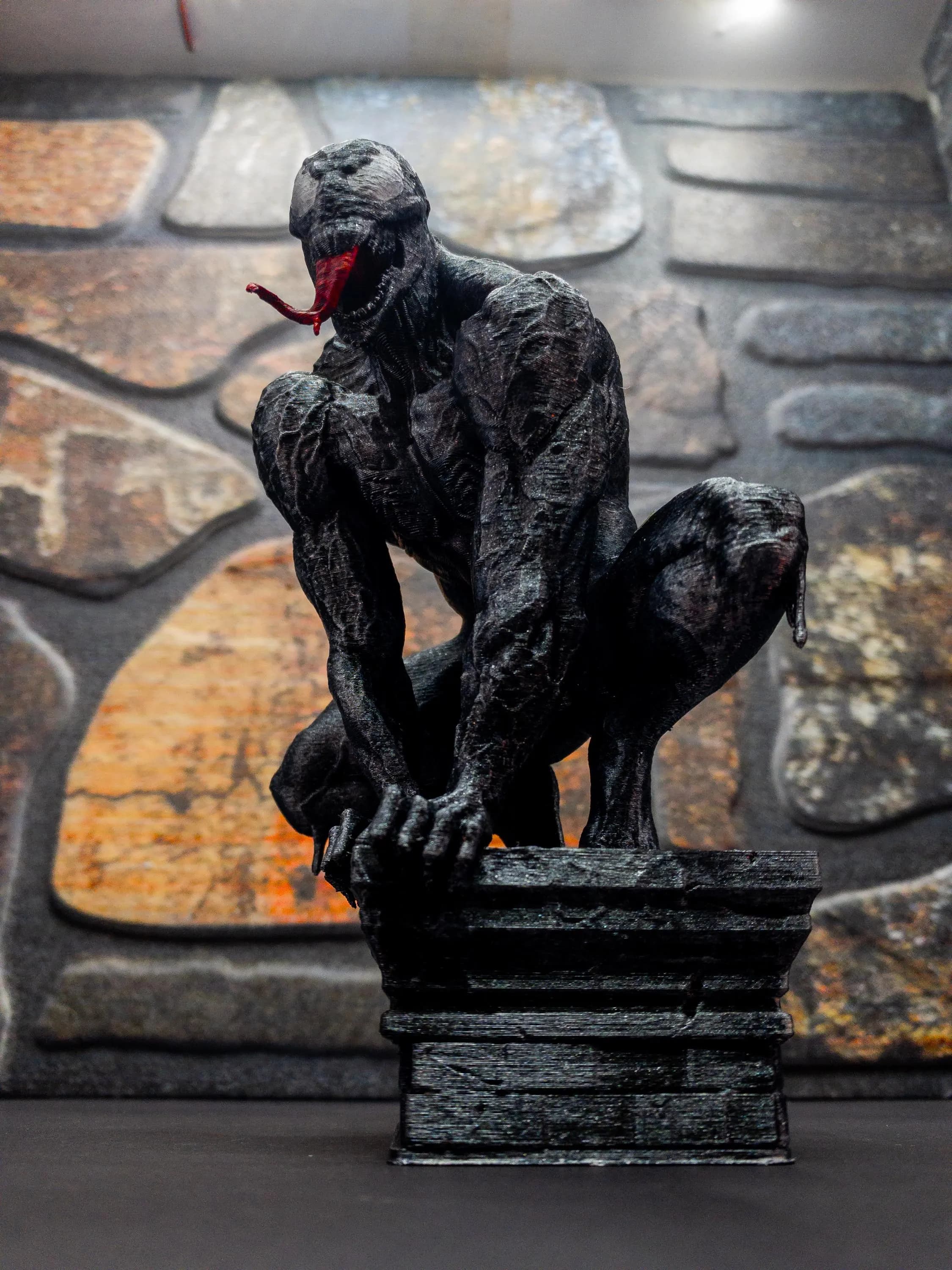 Venom Figure Silver Antique Painted Superhero Decor - image 5