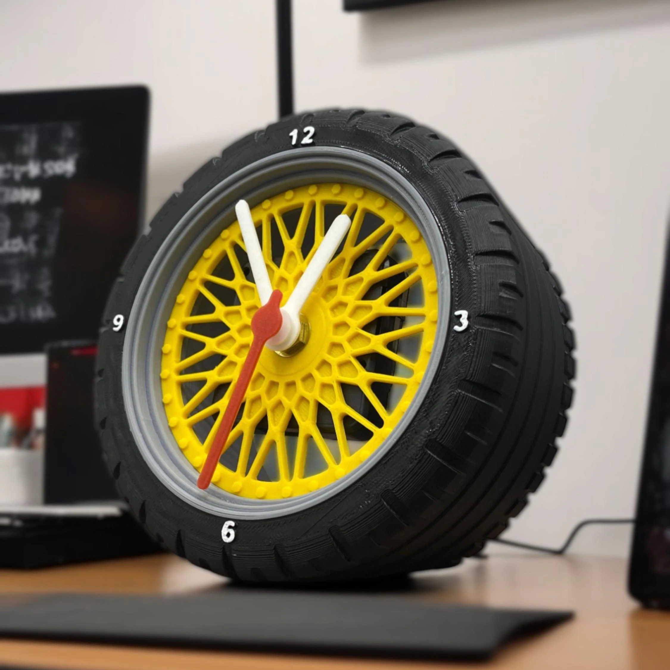 Car Tire Designed Table Clock β Decorative Clock with Rim Details β Office & Garage Decoration - image 2