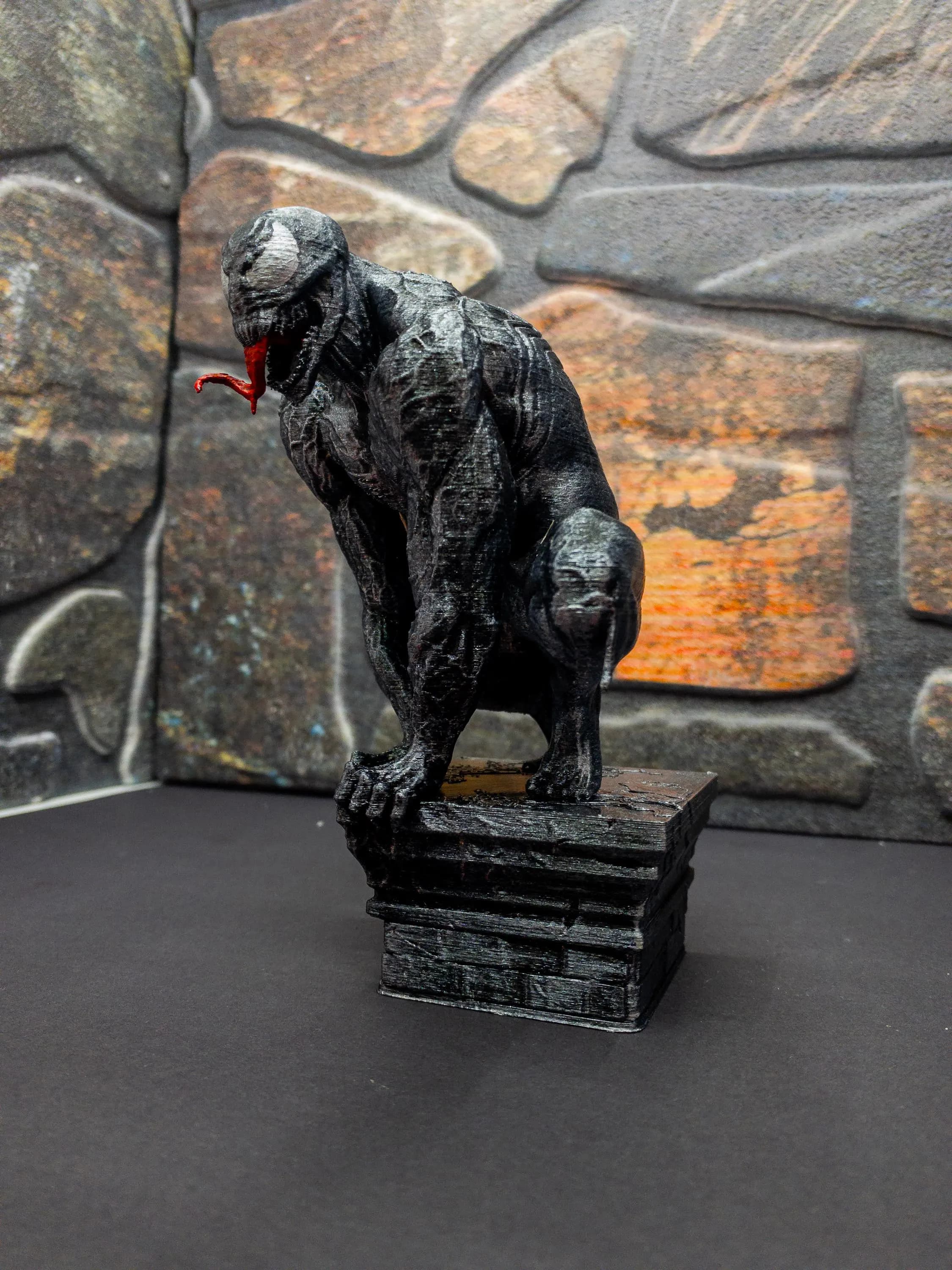 Venom Figure Silver Antique Painted Superhero Decor - image 3