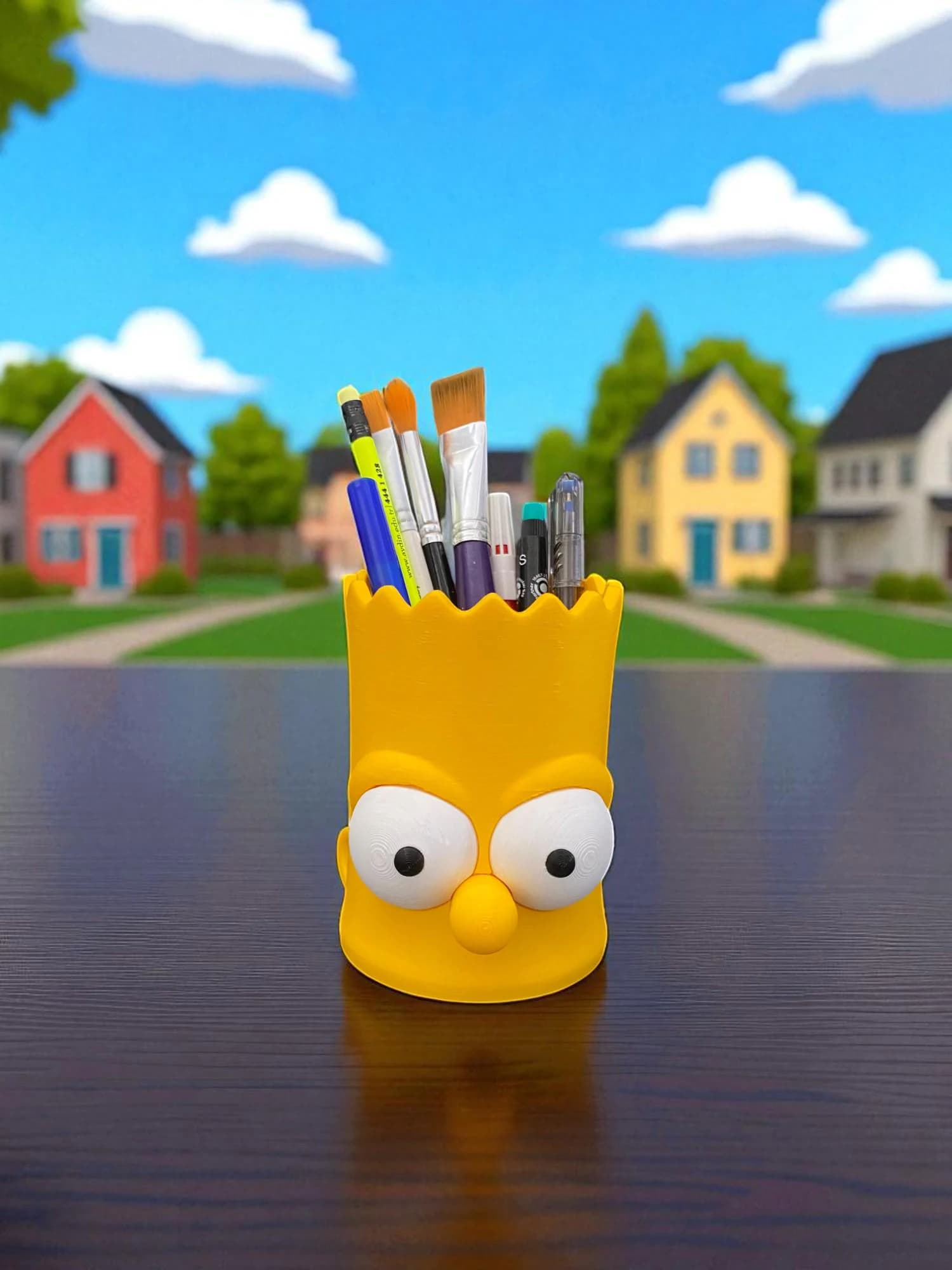 Bart Simpson Pencil Holder and Desk Organizer β Pen, Brush, Makeup and Bathroom Storage