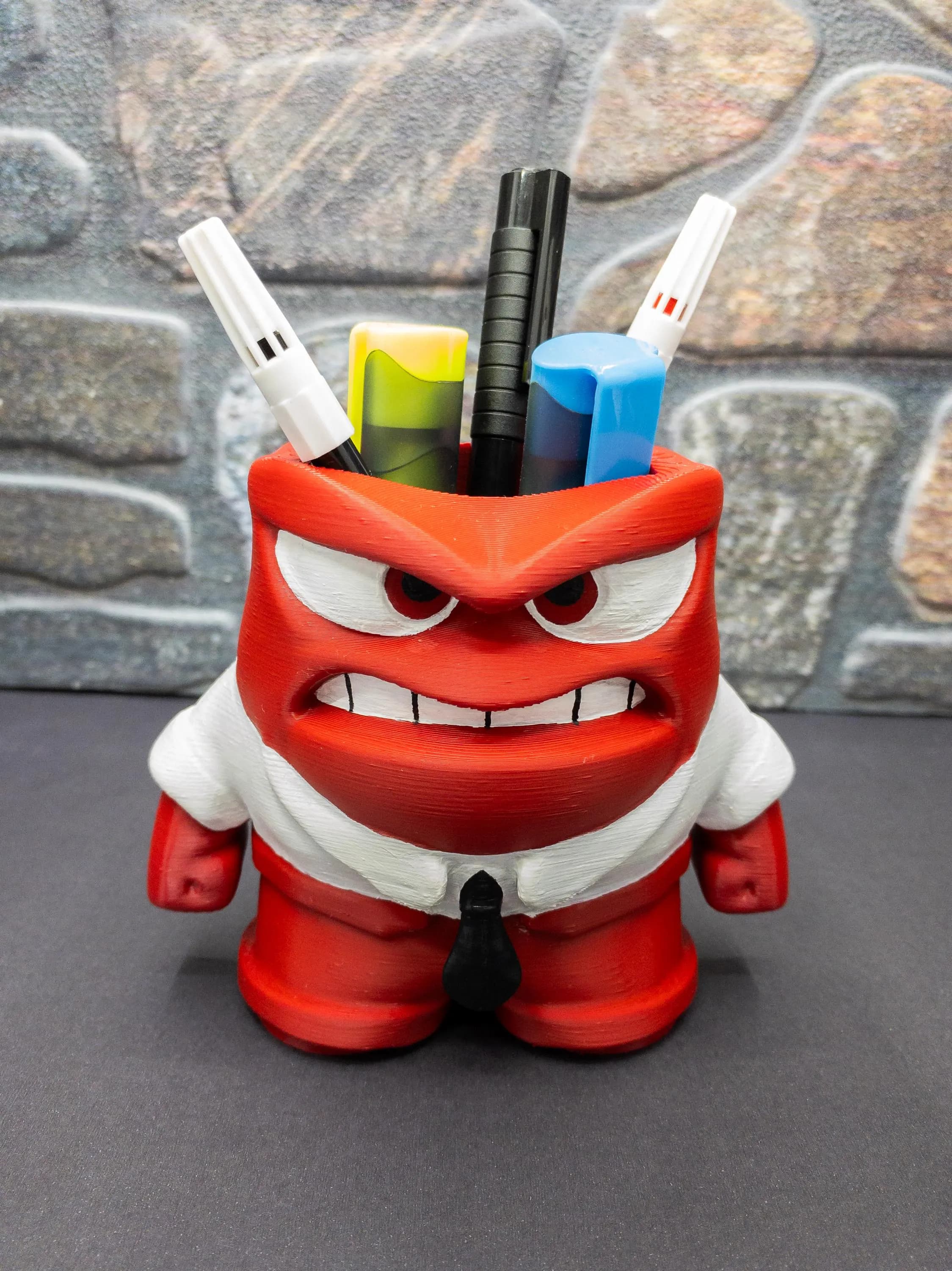 Anger Figure Pen Holder - Inside Out 2 - Desk Accessory - image 2