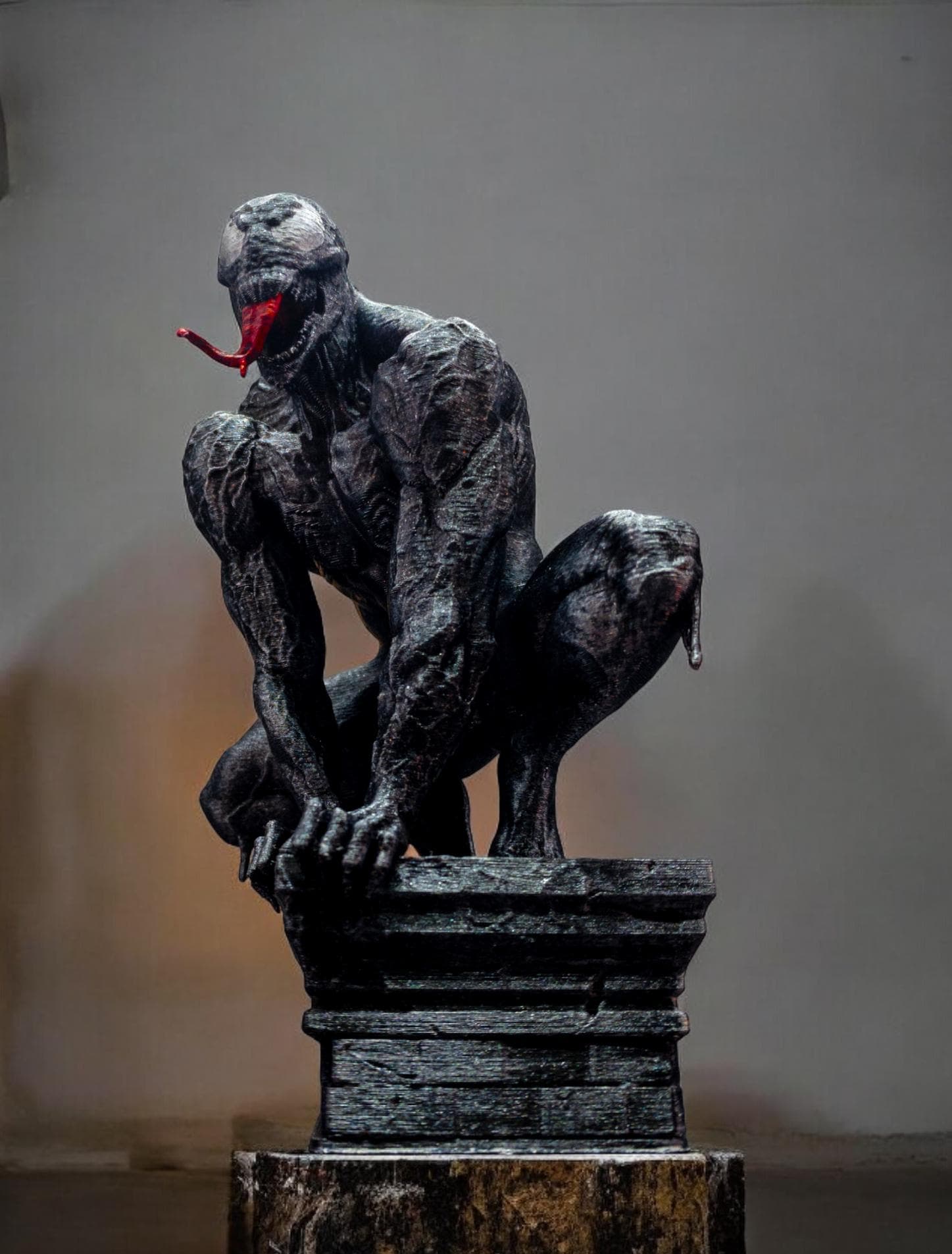 Venom Figure Silver Antique Painted Superhero Decor