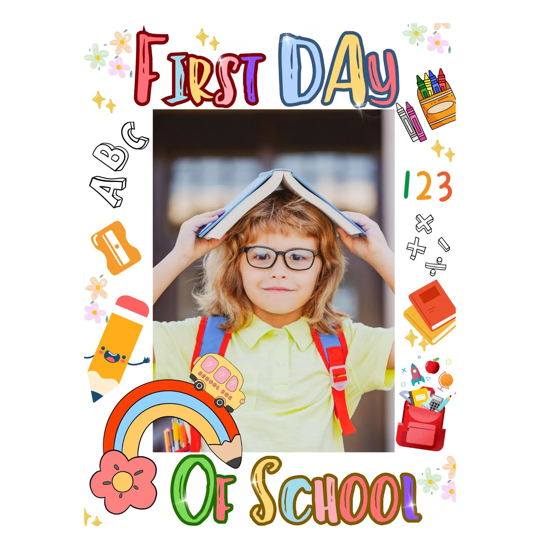 First Day of School Photo Booth Frame: Chalkboard Sign (Digital Download) - image 2