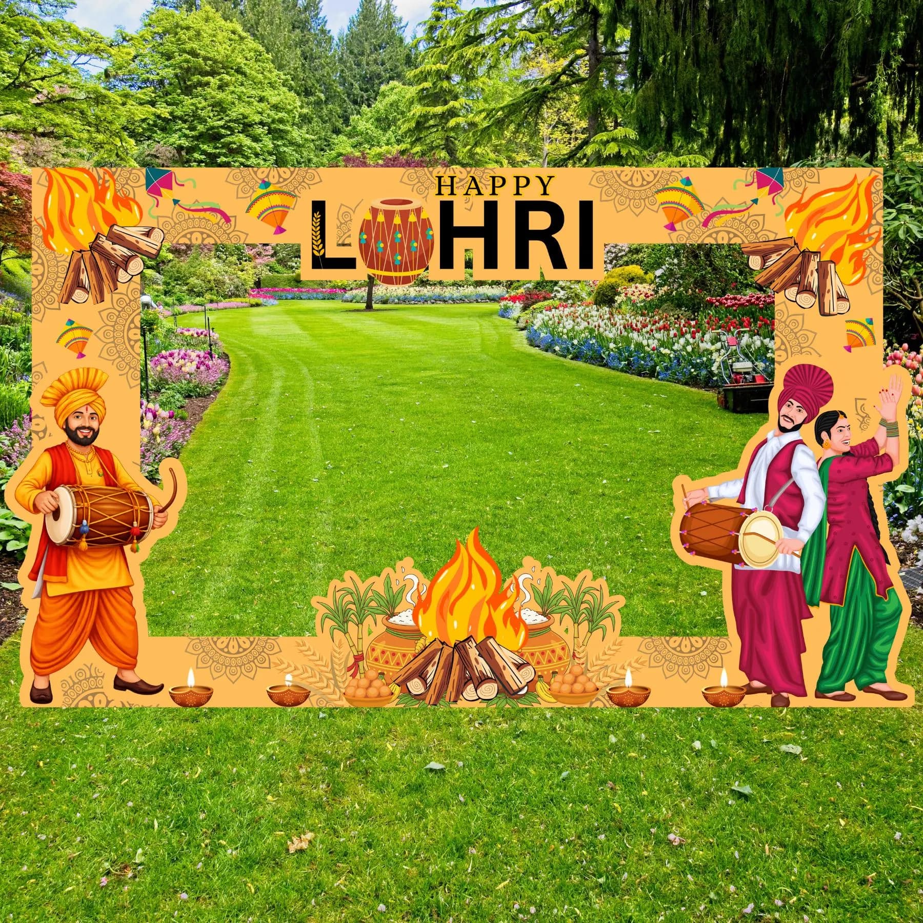 Lohri Photobooth framePrintable | Punjabi Festival Photo Frame | Lohri Party Decor | First lohri decor - image 5