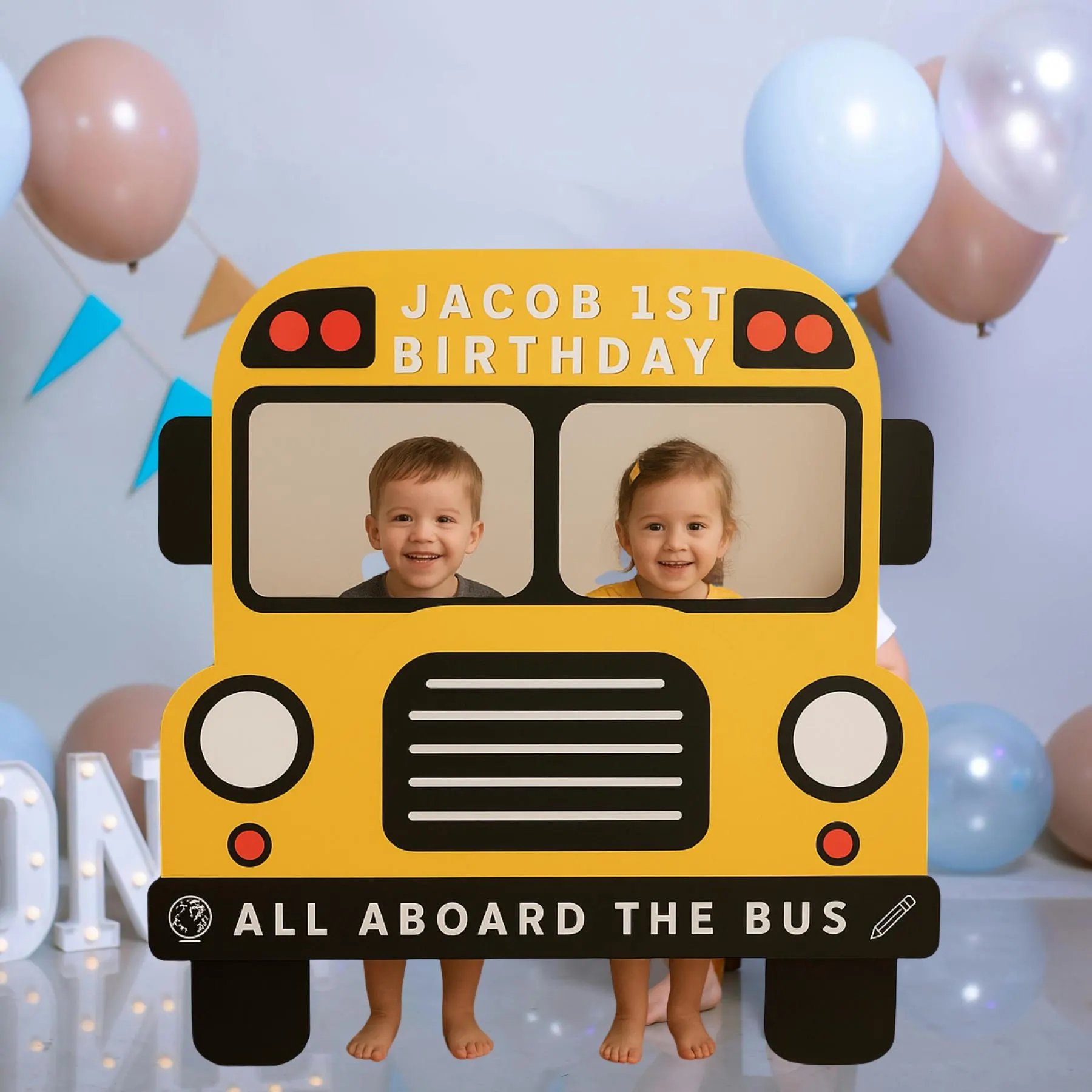 School Bus Birthday Photo Booth Prop: Custom Kids Party Decoration - image 5