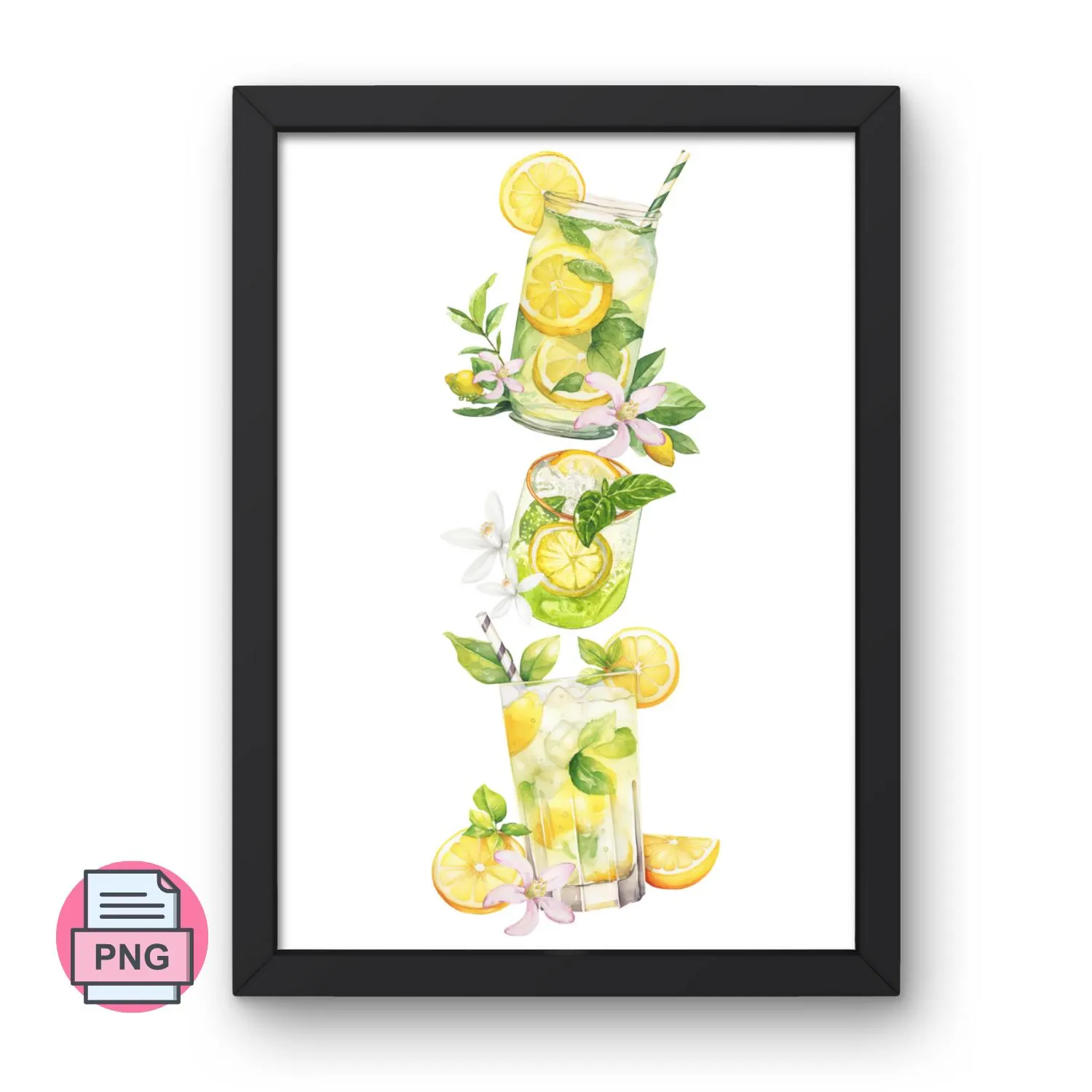 Watercolor Lemonade Art Prints: Summer Kitchen Decor (Digital Download) - image 5