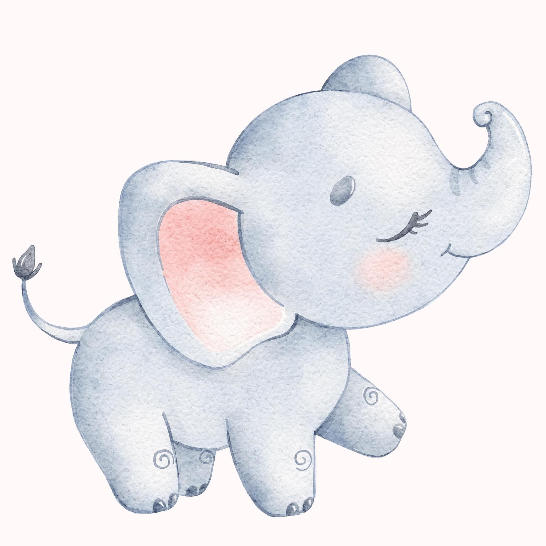 Watercolor Baby Elephant Clipart: Nursery Decor PNGs (Digital Download - image 4