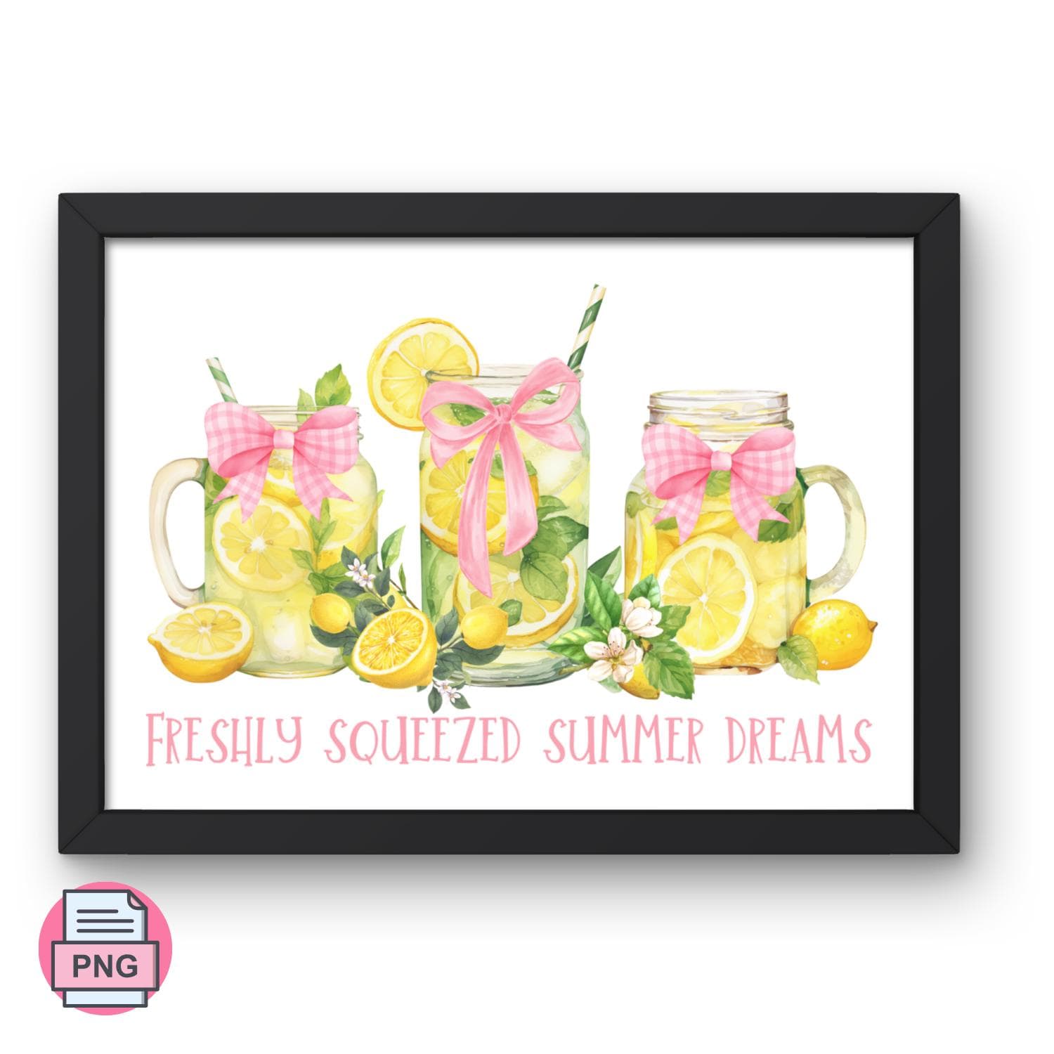Watercolor Lemonade Art Prints: Summer Kitchen Decor (Digital Download) - image 4