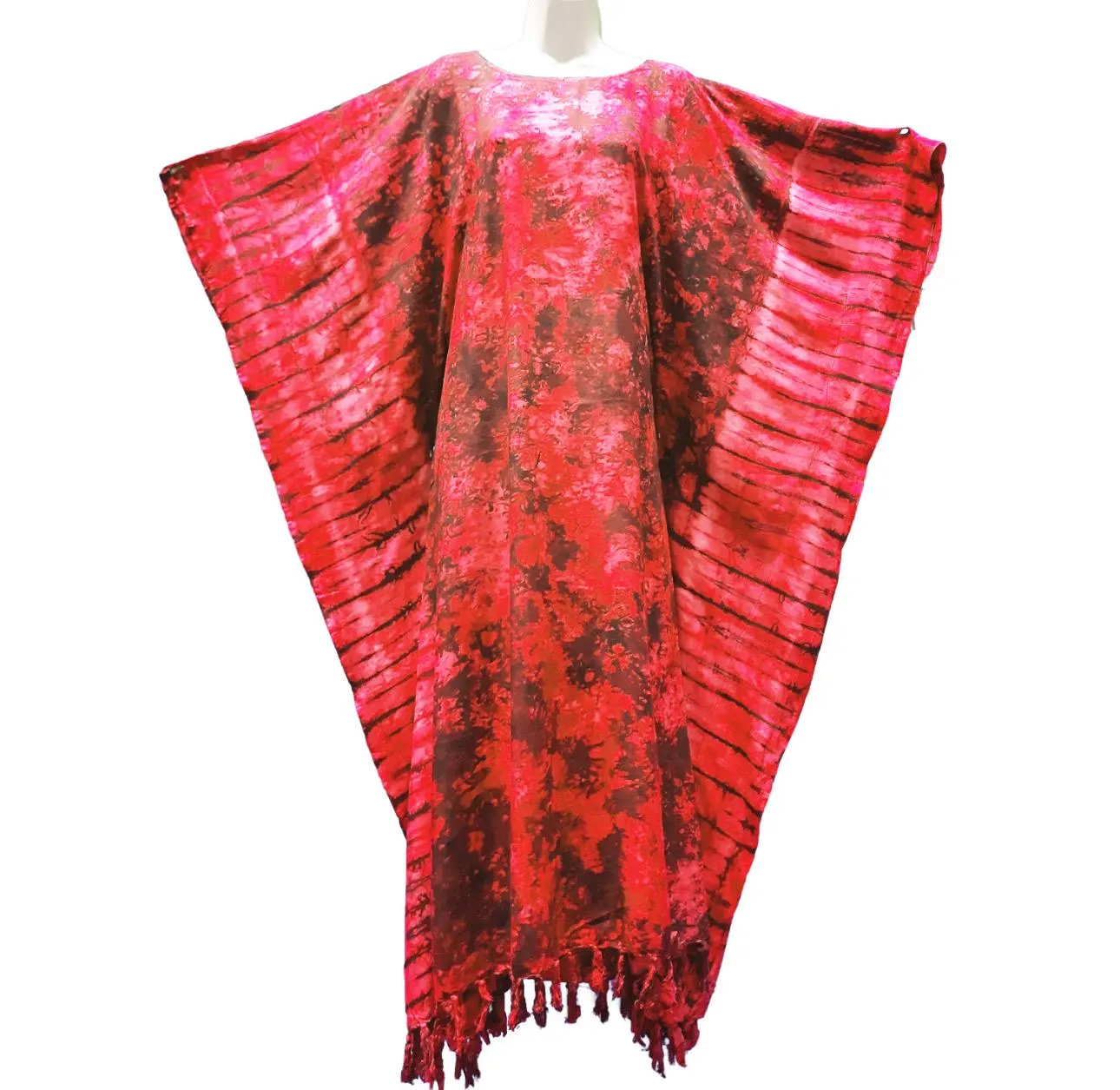Handmade Tie Dye Kaftan Dress: Vibrant Ethnic Tassel Cover-Up - image 3