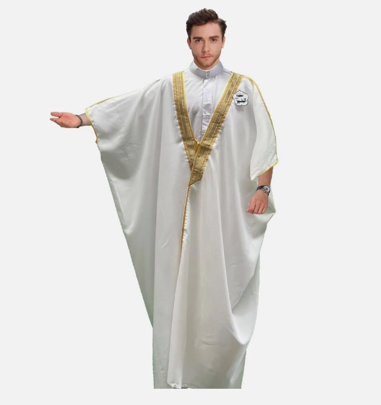 3/4 Boxed set PREMIUM Bisht Robe Arabic Desert Suit Costume Long Black White Brown Eid Gift Syrian made in Makkah - image 4