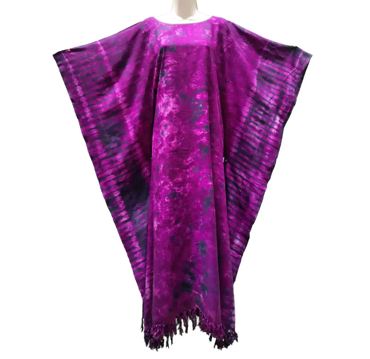 Handmade Tie Dye Kaftan Dress: Vibrant Ethnic Tassel Cover-Up - image 5