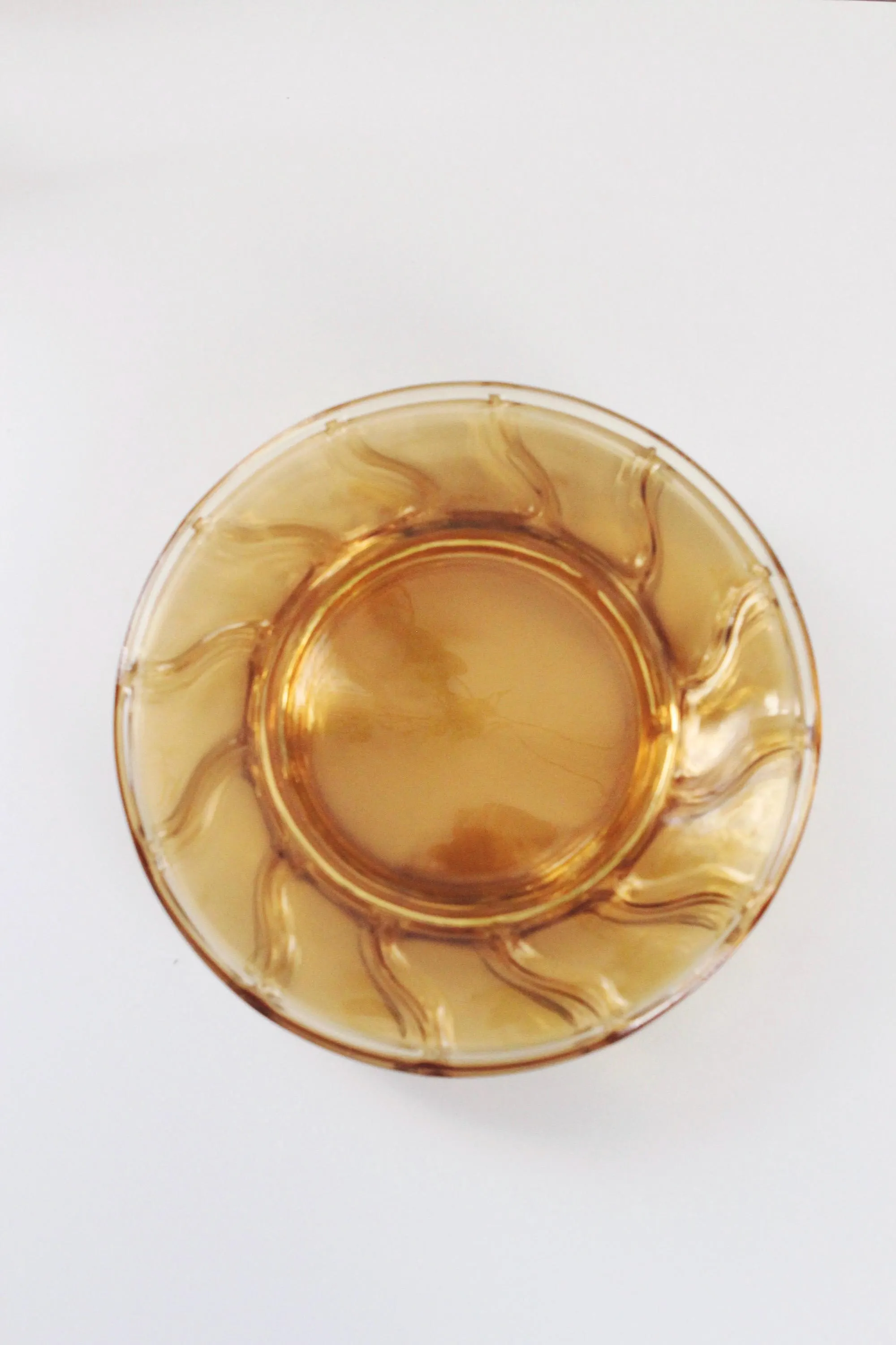 Vintage Sun Design Fostoria Jamestown Amber Glass Salad Plates Set of 4 - image 4