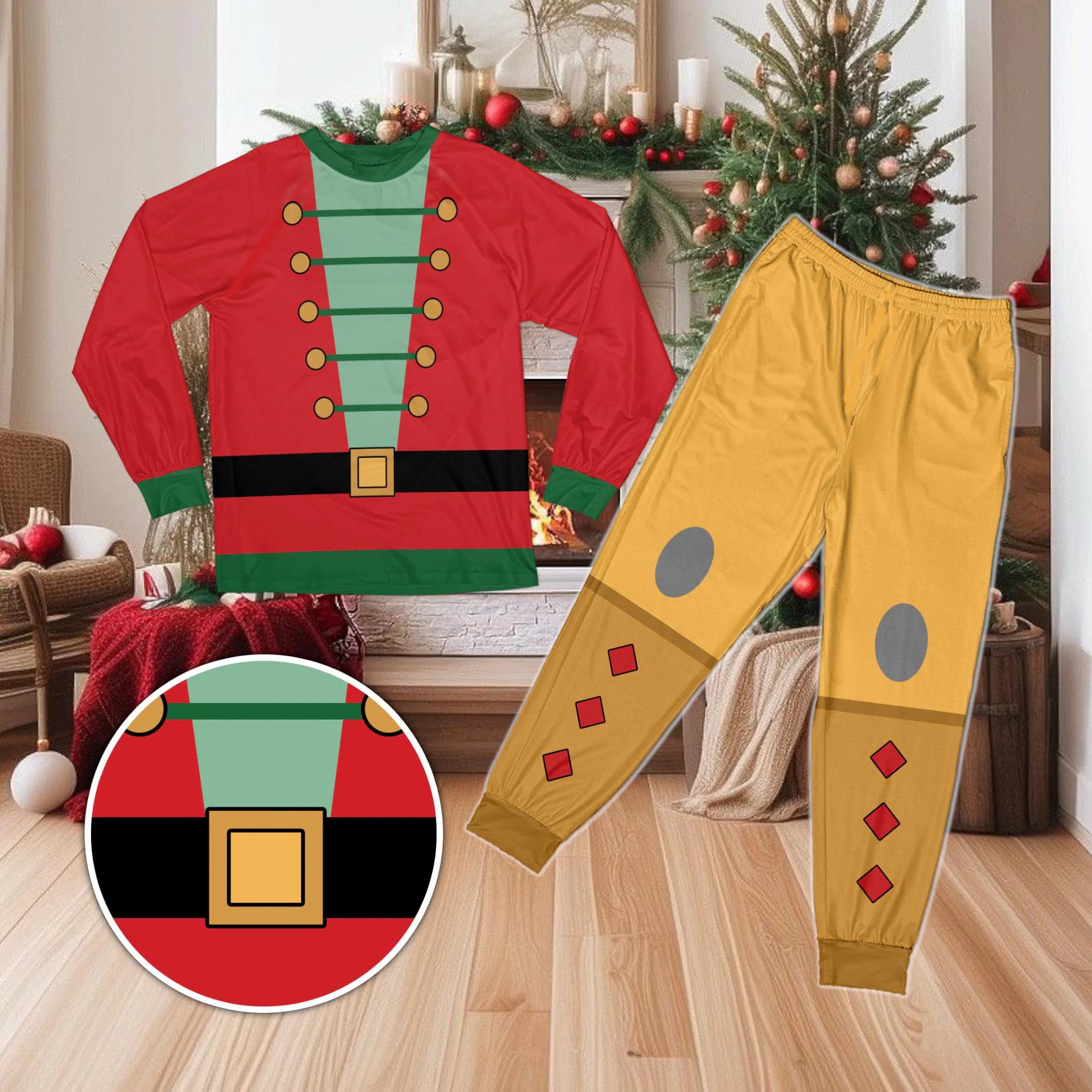 Christmas Character Pajamas, Nutcracker Inspired Sleepwear, Toy Soldier Uniform PJs, Holiday Gift for All Ages, Long Sleeve PJ Set - image 3
