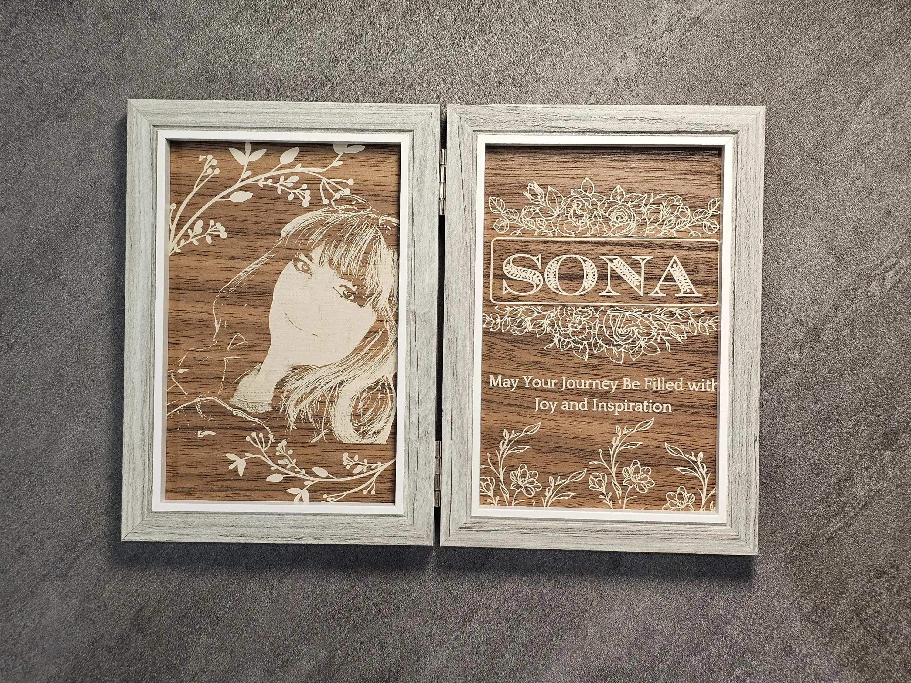 Personalized Engraved Wood Photo Frame: Custom Keepsake Gift