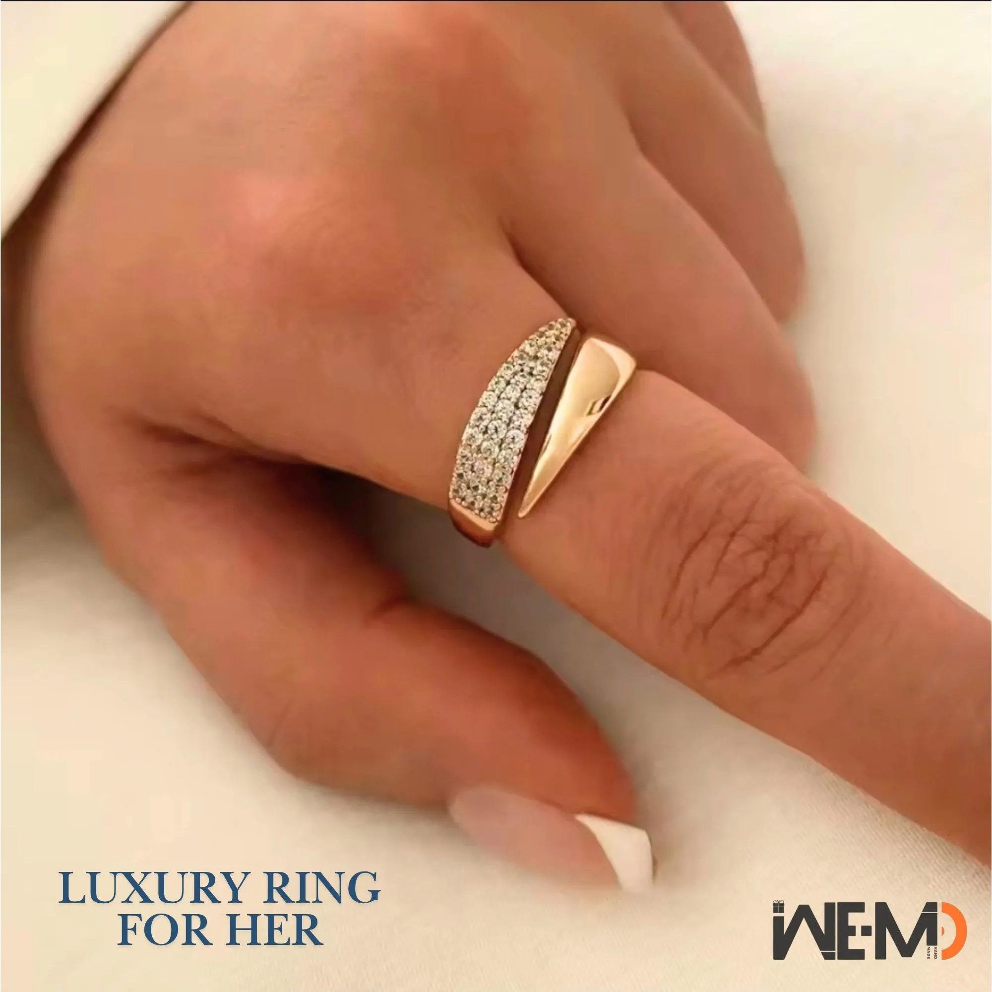 Adjustable Ring Open Wrap Ring Gold Silver Dainty Ring Diamond Ring Minimalist Jewelry Stackable Rings Gift for Her Engagement Promise Ring - image 5