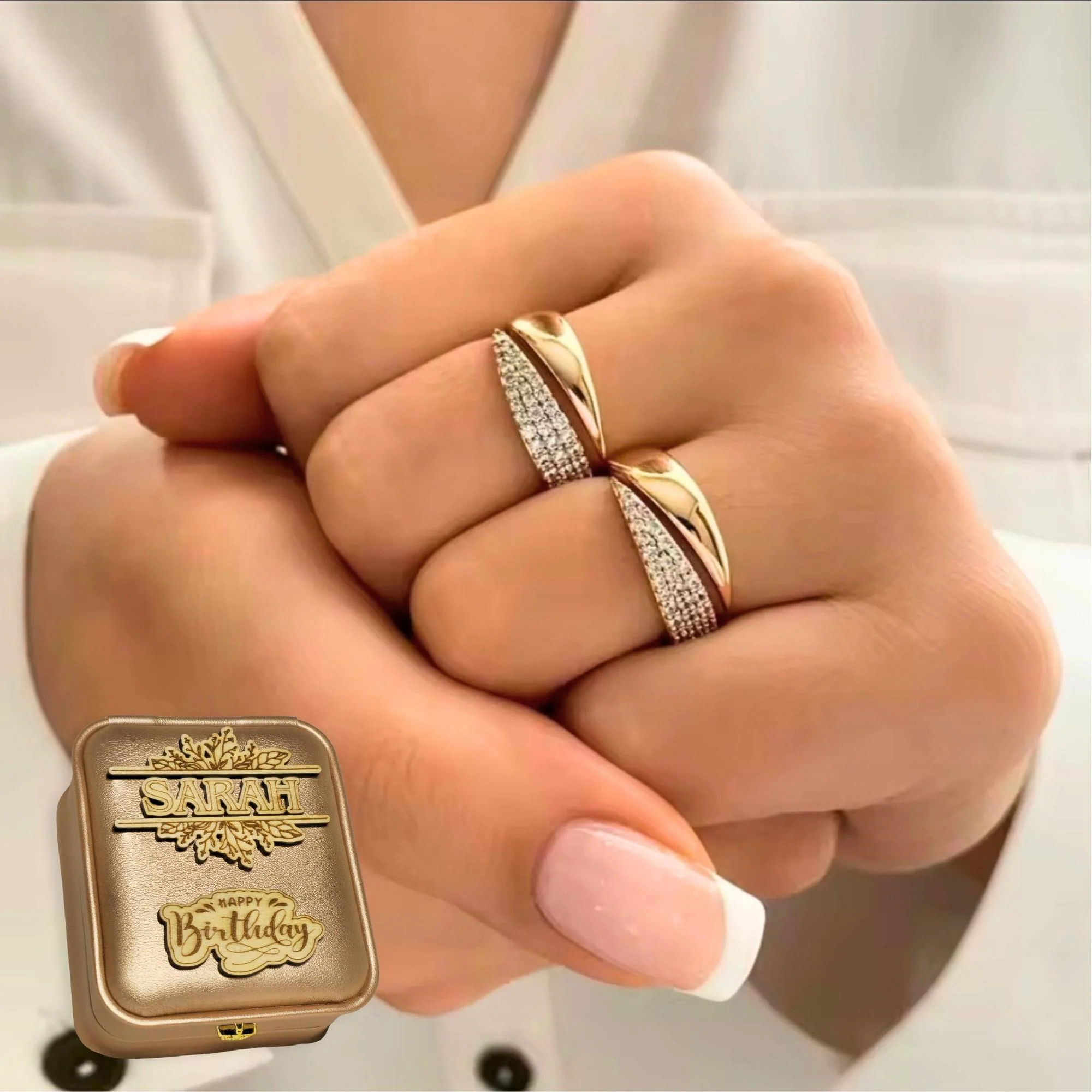 Adjustable Ring Open Wrap Ring Gold Silver Dainty Ring Diamond Ring Minimalist Jewelry Stackable Rings Gift for Her Engagement Promise Ring