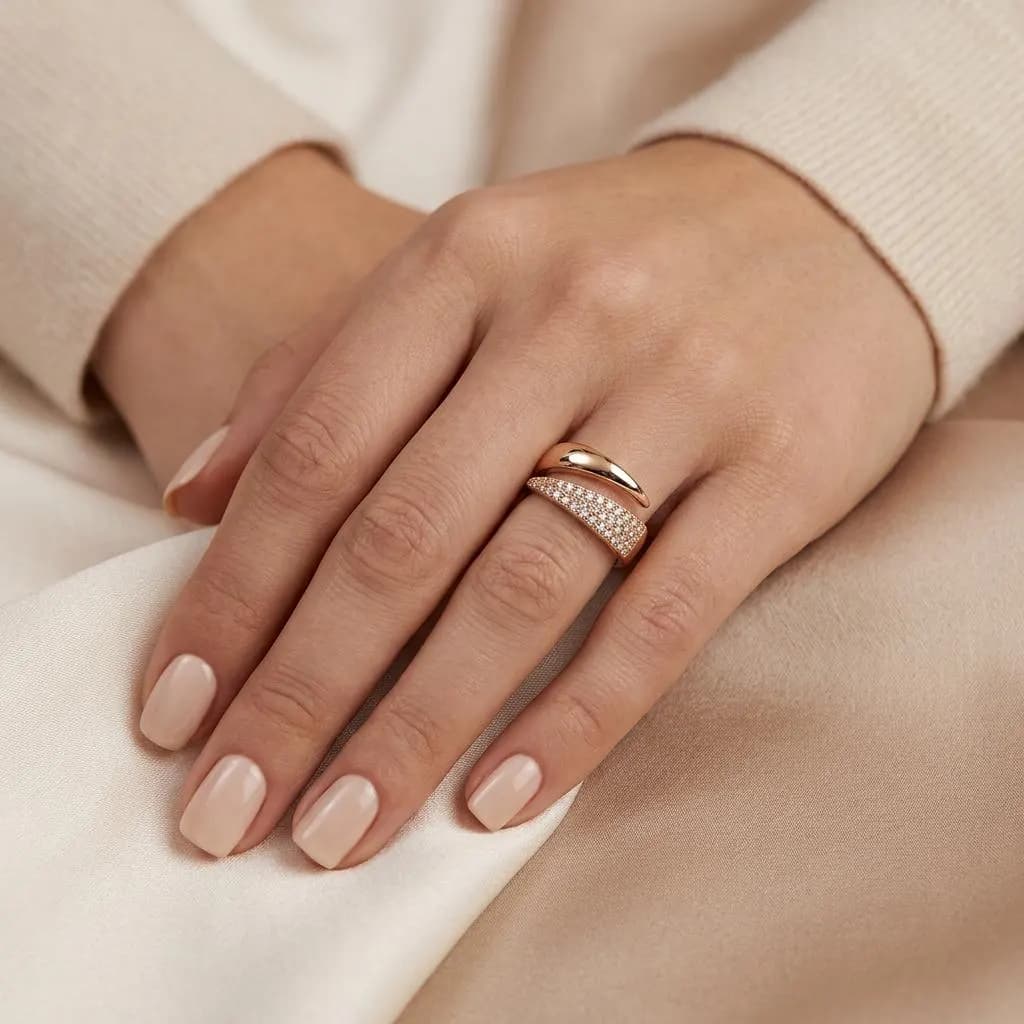 Adjustable Ring Open Wrap Ring Gold Silver Dainty Ring Diamond Ring Minimalist Jewelry Stackable Rings Gift for Her Engagement Promise Ring - image 3