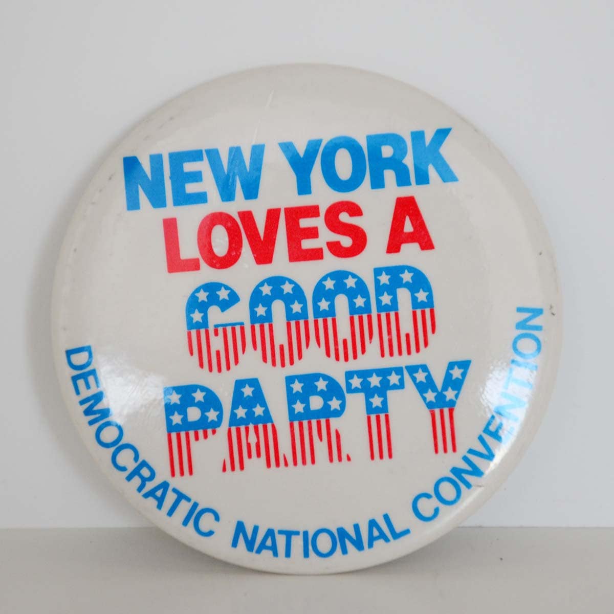 Vintage New York Loves A Good Party Democratic National Convention Pinback Button