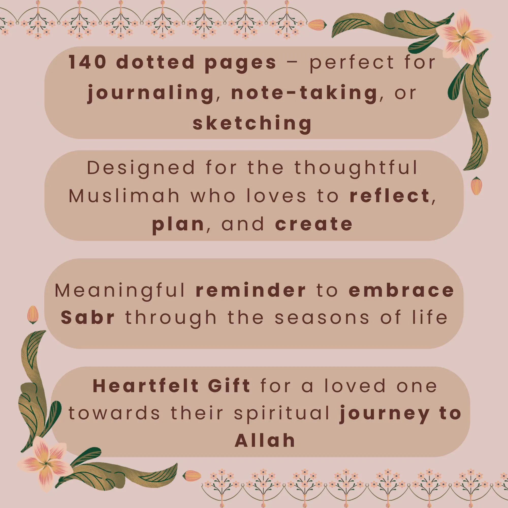 Islamic notebook, Sabr Islamic calligraphy, Journaling, scrapbooking, Spiral notebook, Muslimah gifts, Eid or Ramadan gifts - image 5