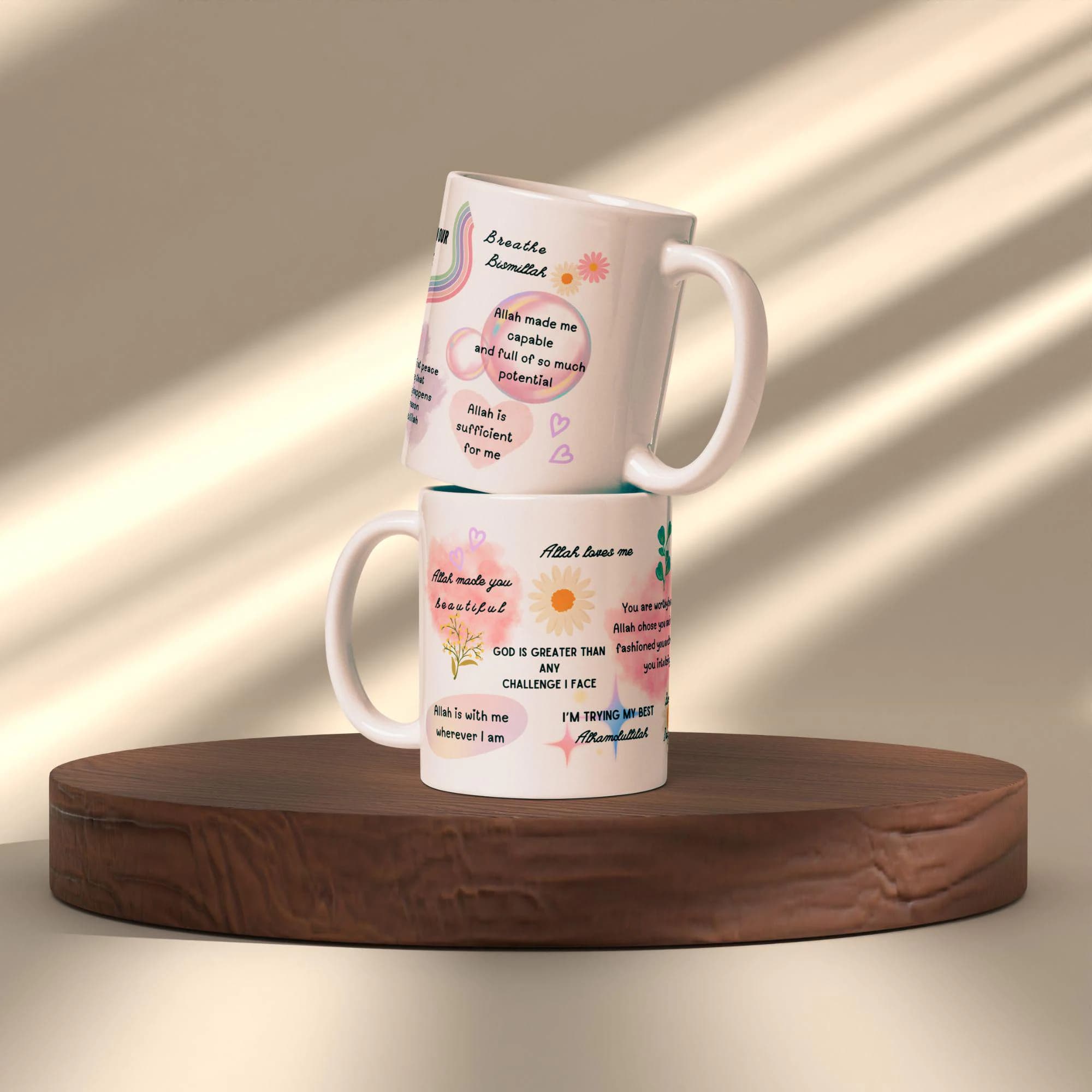 Islamic Affirmations Mug, Dhikr and Islamic reminders Mug, Muslim Hijabi gift,