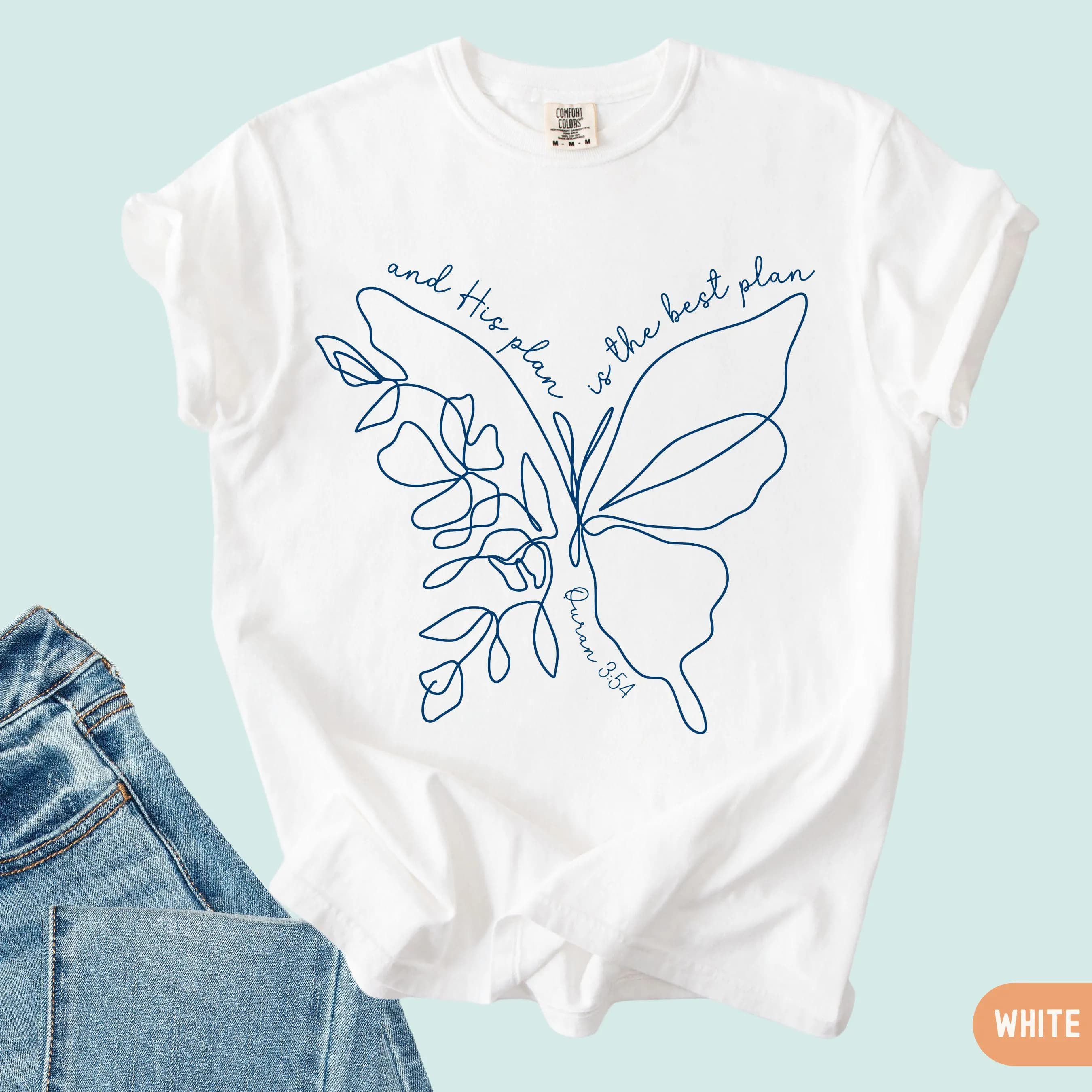 Muslim Womans Butterfly Comfort Colors® Shirt, Islamic Reminder God's Plan Quran Verse T-shirt, Spiritual Gift - image 4