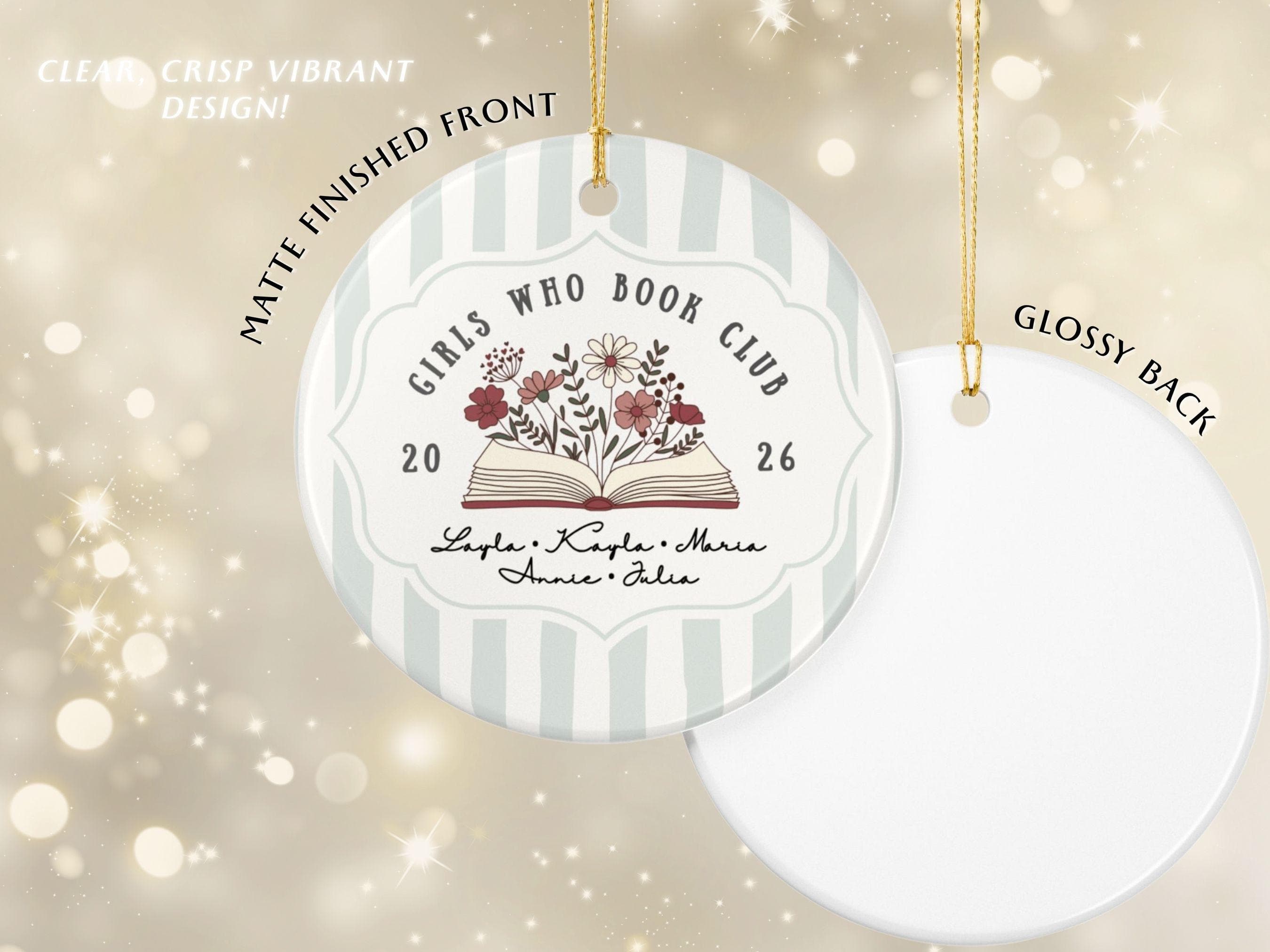 Personalized Book Club Ornament | Book Club Gift for Friends | Custom Book Lover Christmas Ornament 2026 - image 2