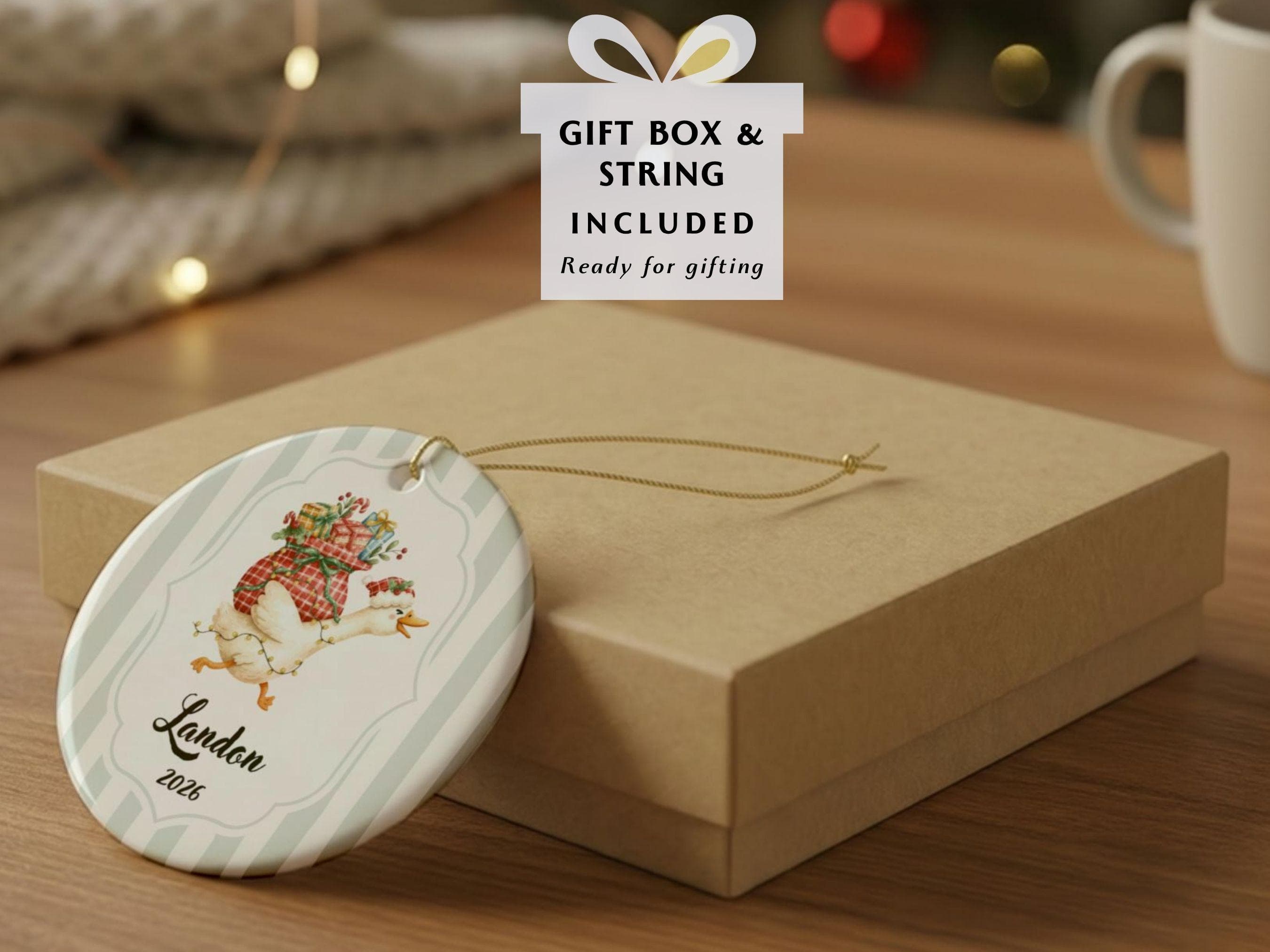 Silly Goose Personalized Ornament • Custom Name Tag Christmas Ornament • Funny Family & Friend Gift Label - image 4