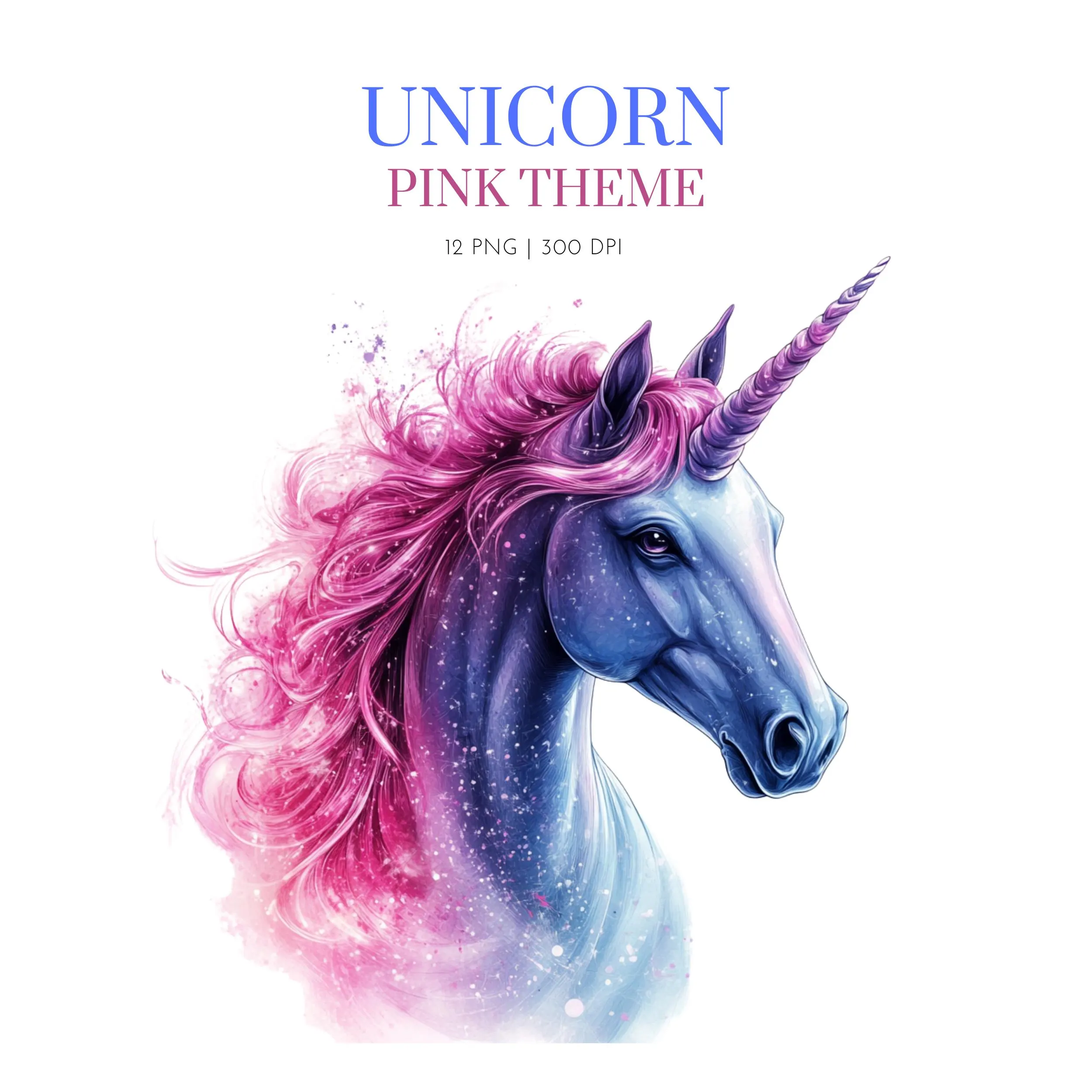 Pastel Unicorn Clipart, Fantasy Unicorn, Pink Unicorn Clipart, Fantasy Unicorn clipart, watercolor Pastel unicorn clipart, Unicorn clipart