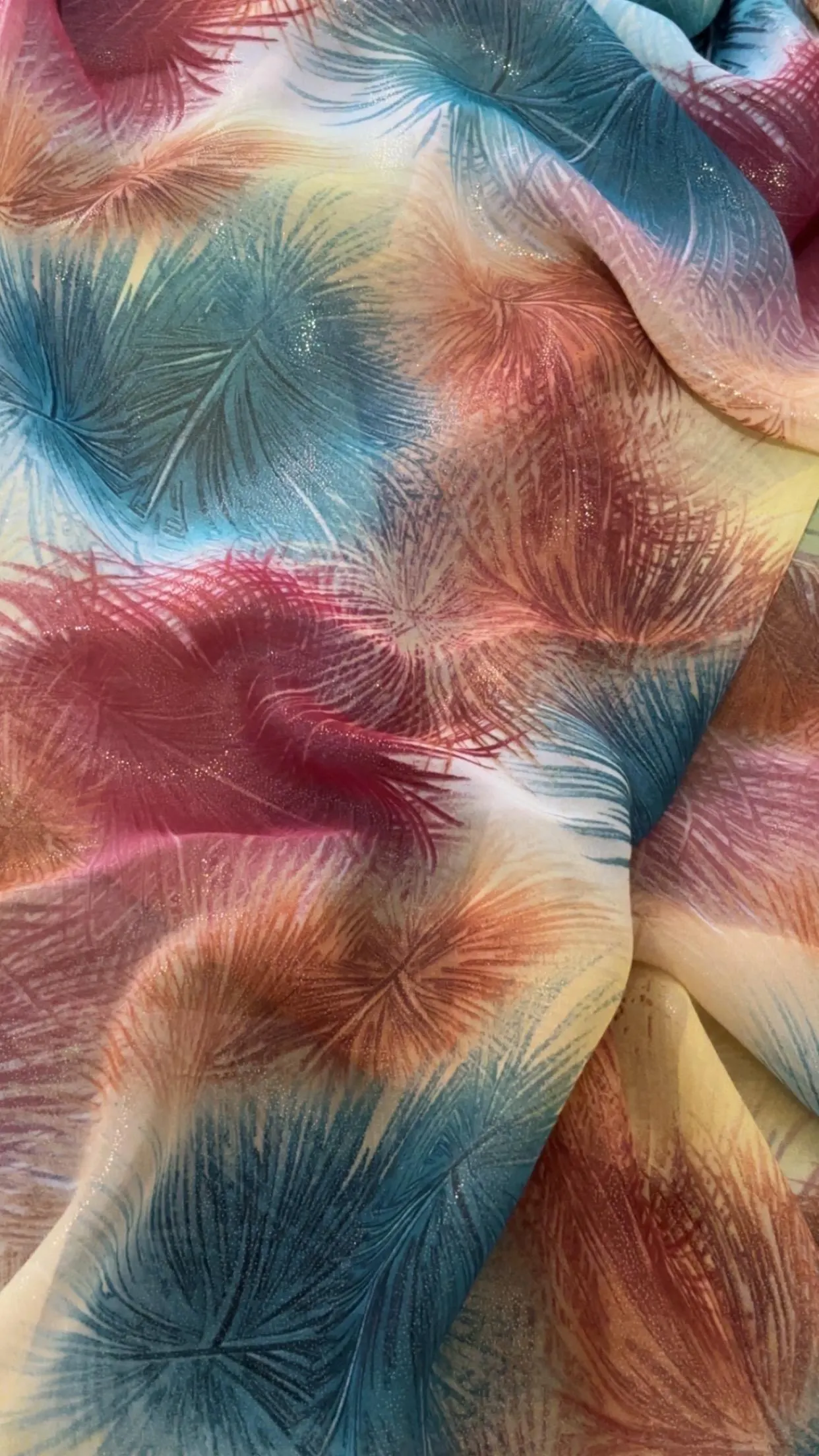 Multicolor Shiny Dirac Fabric, Modern Somali Wedding Dress Material - image 3