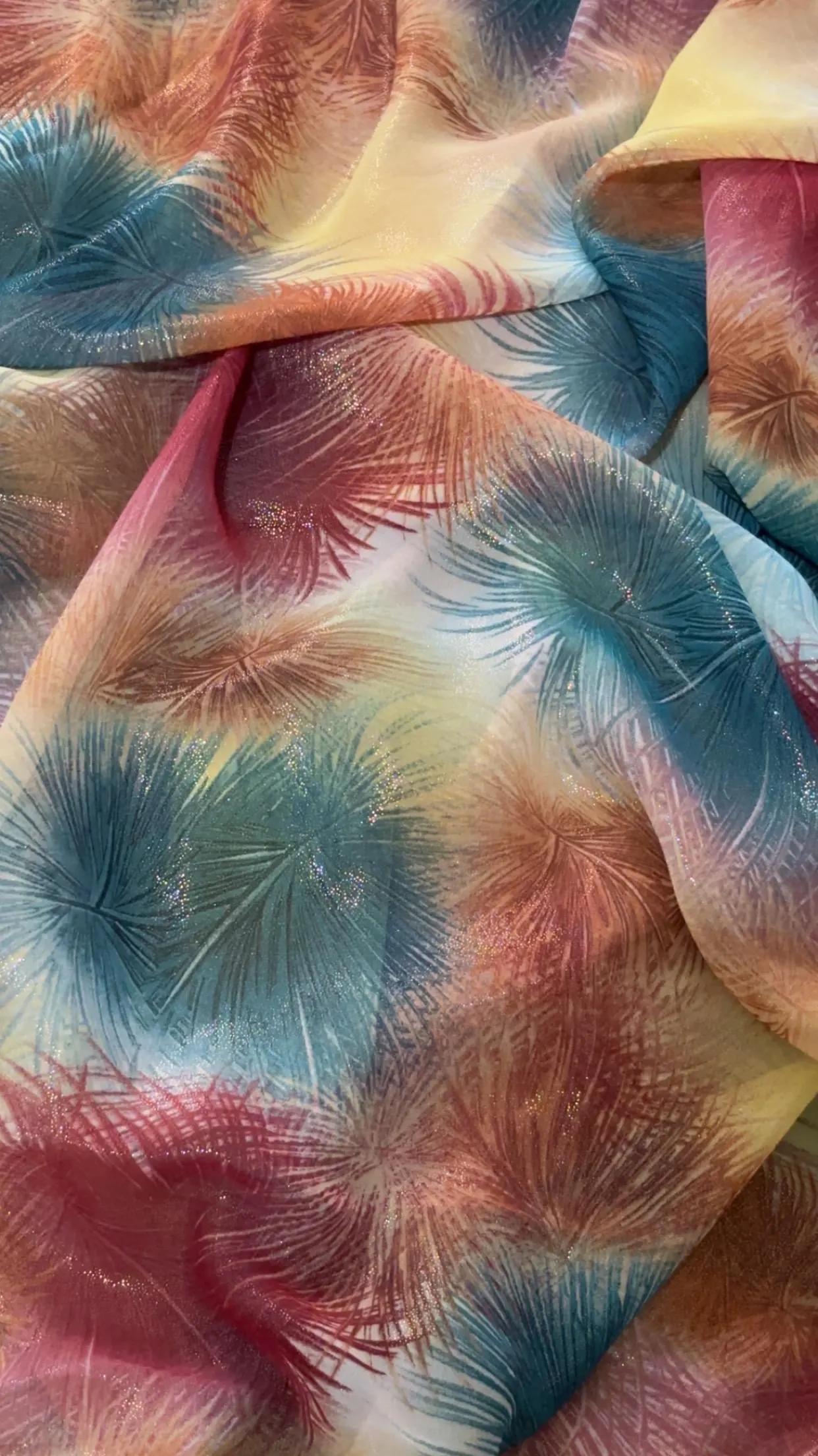 Multicolor Shiny Dirac Fabric, Modern Somali Wedding Dress Material - image 2